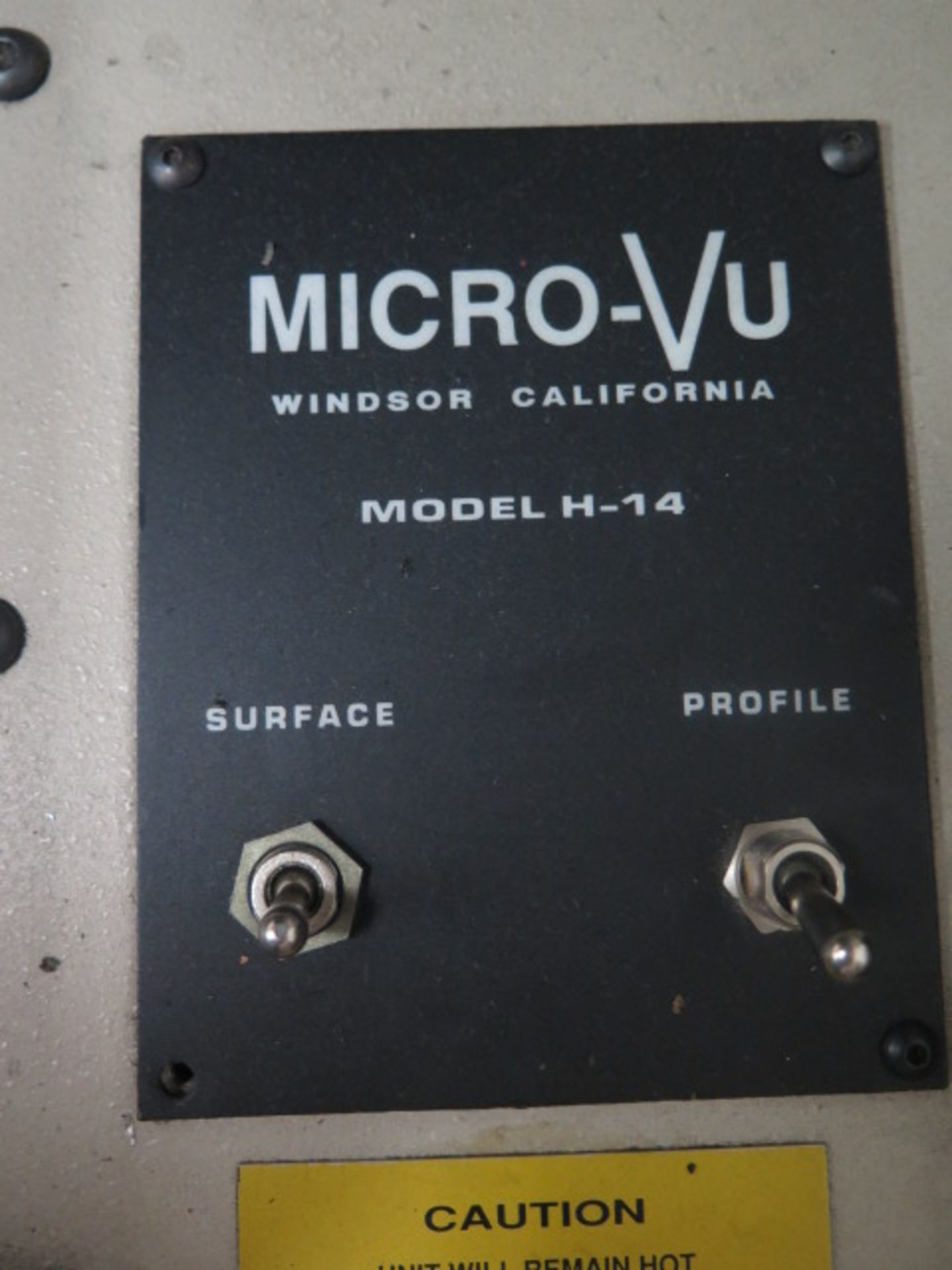 MicroVu mdl. H-14 14” Floor Model Optical Comparator s/n 3500 w/ MicroVu Q16 Programmable DRO, - Image 9 of 9
