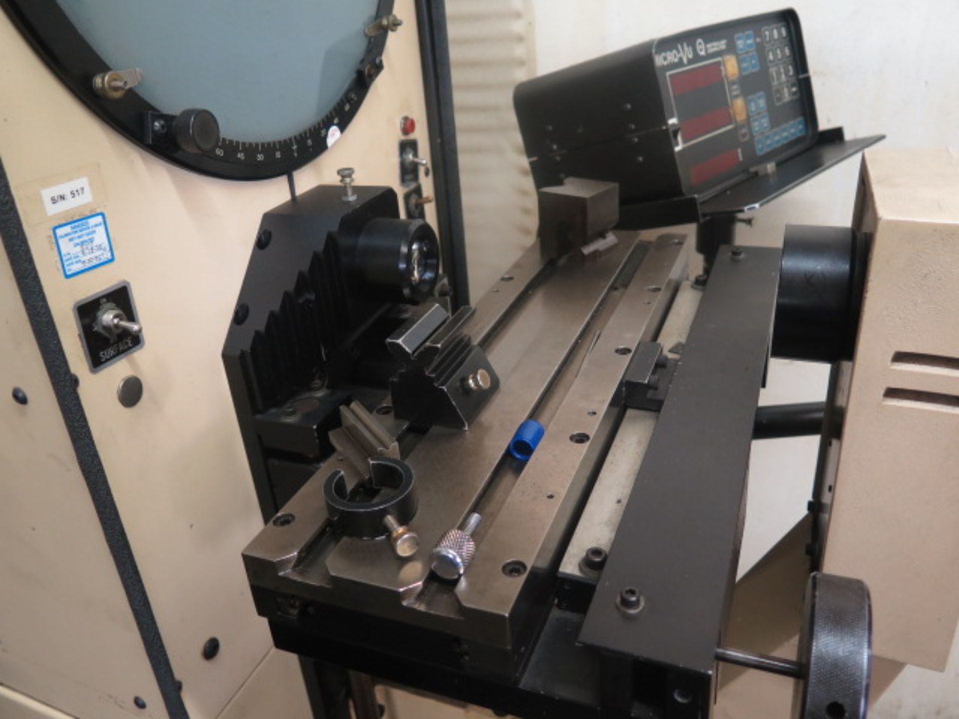 MicroVu mdl. H-14 14” Floor Model Optical Comparator s/n 517 w/ MicroVu Q16 Programmable DRO, - Image 5 of 10