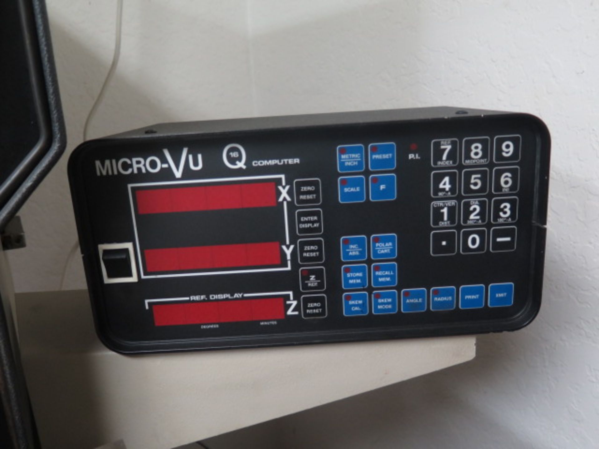 MicroVu mdl. H-14 14” Floor Model Optical Comparator s/n 3500 w/ MicroVu Q16 Programmable DRO, - Image 8 of 9