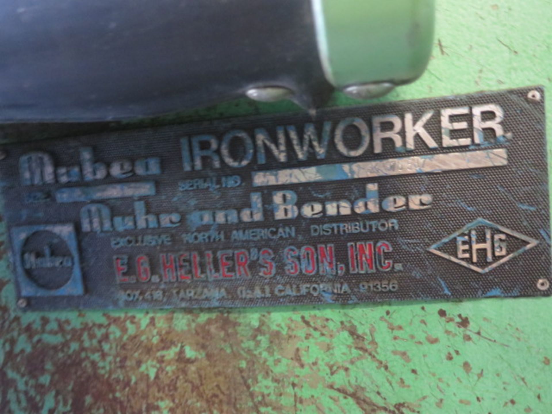 Muhrund Bender mdl. HIW600 62 ton Dual Station Ironworker w/ 8” x 1”, 18” x ½” Shear Cap, Custom - Image 7 of 7