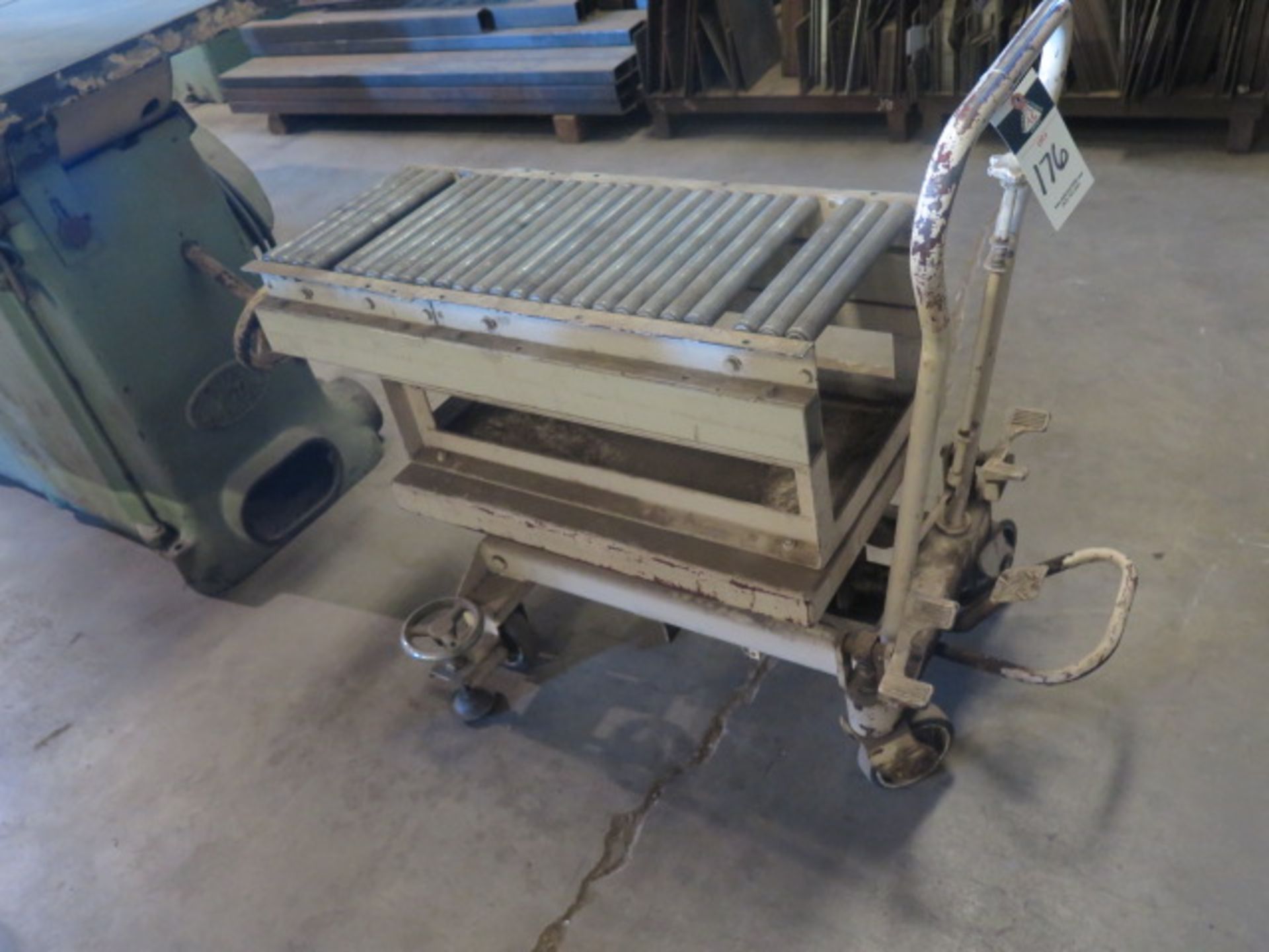 Hydraulic Scissor Lift Cart w/ Roller Conveyor