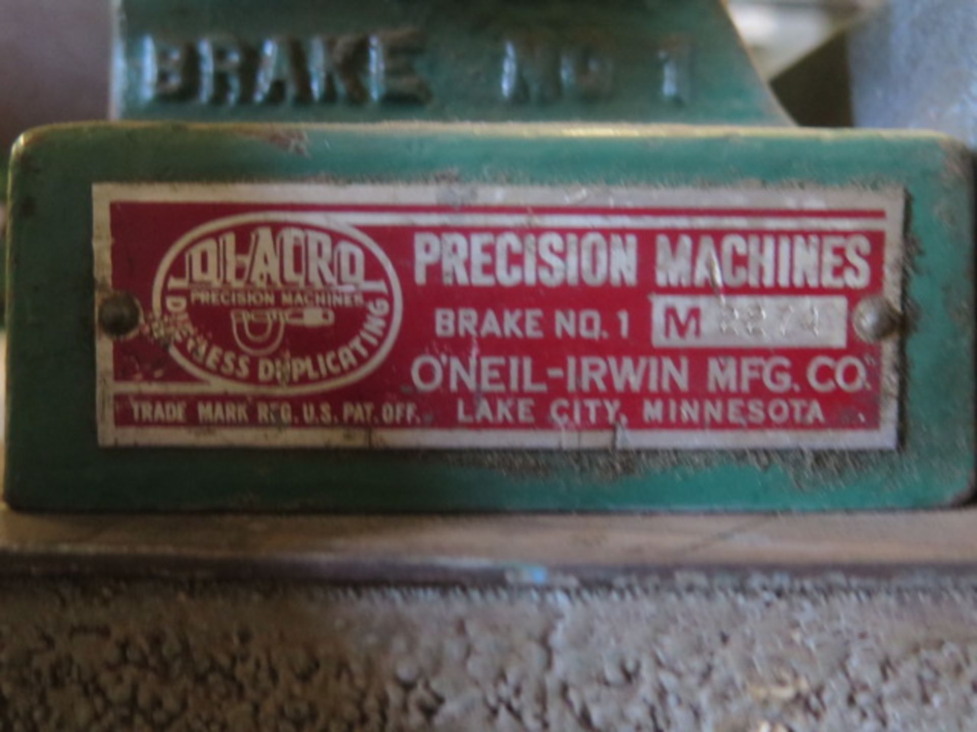 DiAcro Brake No. 1 7 1/2" Hand Brake s/n M2274 - Image 3 of 3