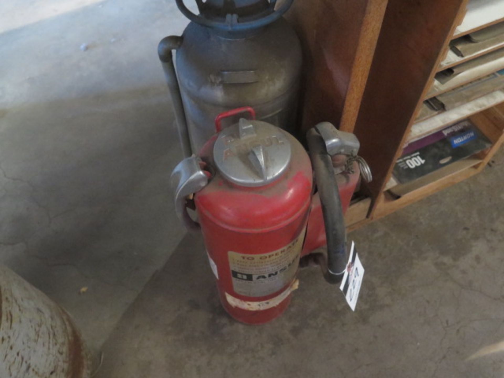 Fire Extinguishers, Abrasives, Rag Can and Barrel Dollies - Image 2 of 4