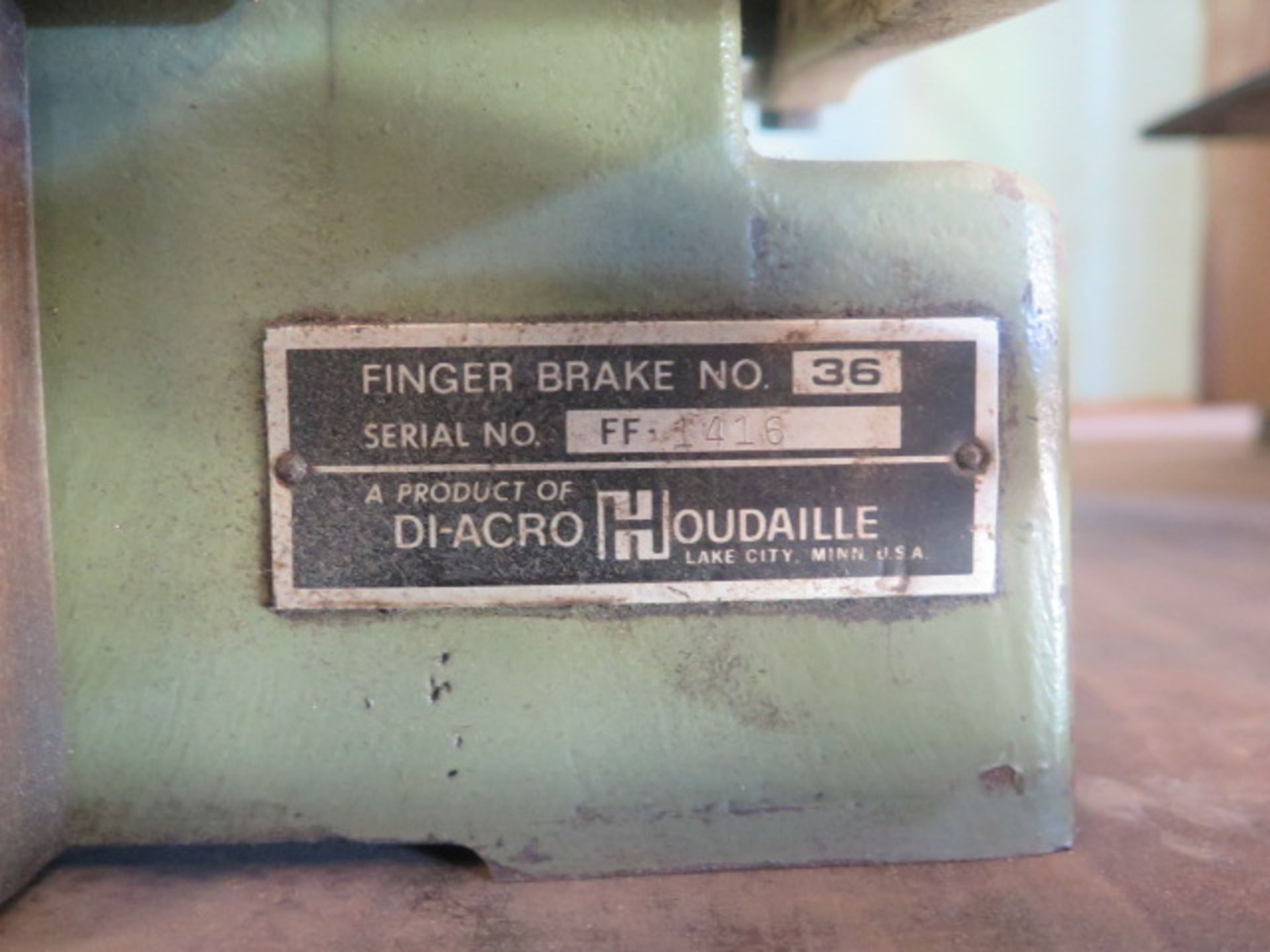 DiAcro Finger Brake No.36 16GA x 36” Finger Brake s/n FF-1416 - Image 4 of 4