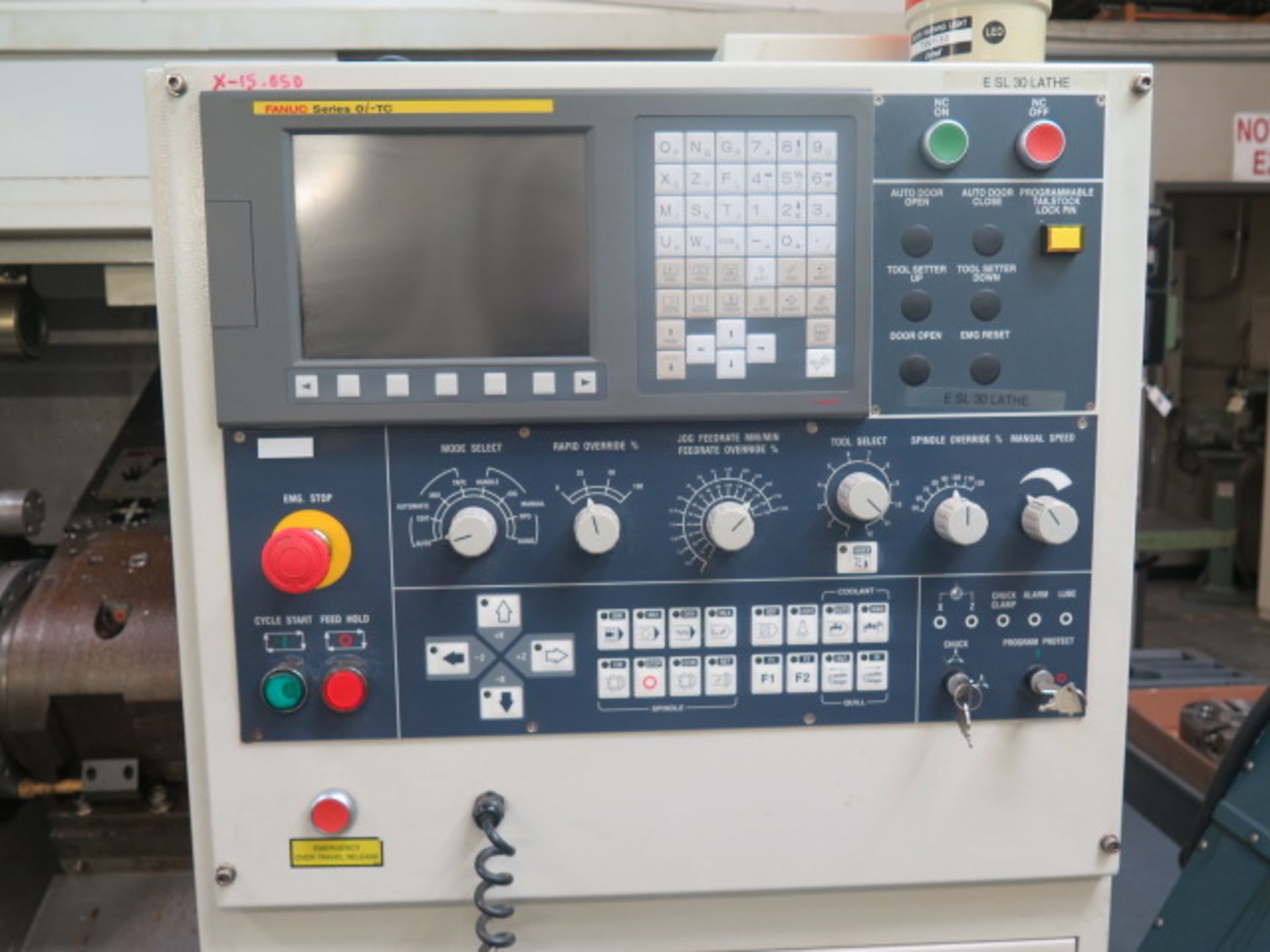 Akira Seiki SL-30 CNC Turning Center s/n PTDL102-224 w/ Fanuc Series 0i-TC Controls, Hand Wheel, - Image 6 of 10