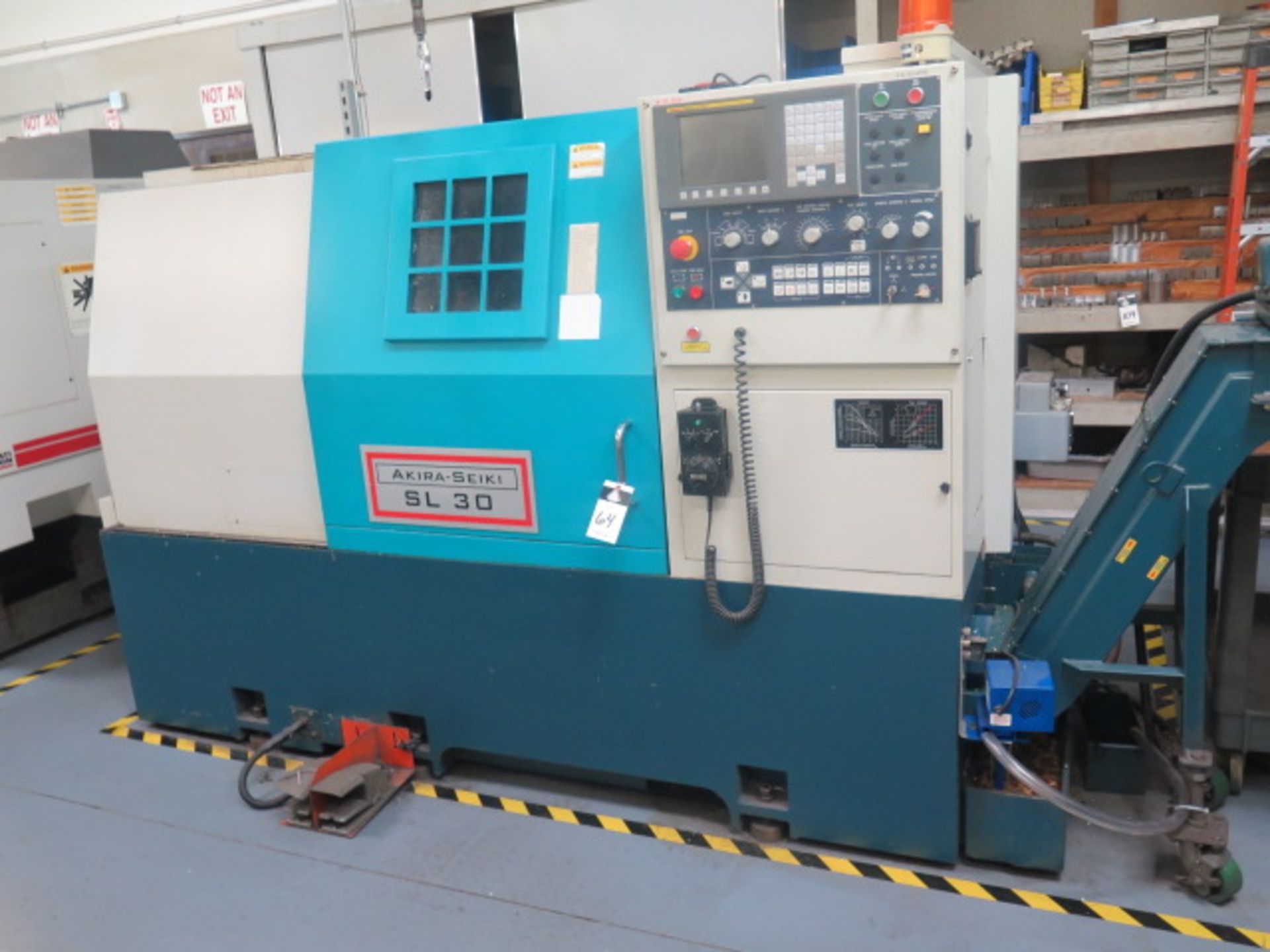 Akira Seiki SL-30 CNC Turning Center s/n PTDL102-224 w/ Fanuc Series 0i-TC Controls, Hand Wheel, - Image 2 of 10