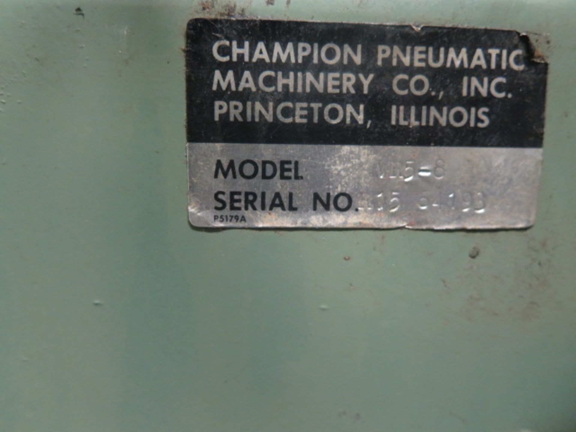 Champion mdl. VR5-8 5Hp Vertical Air Compressor w/ 80 Gallon Tank - Image 4 of 4