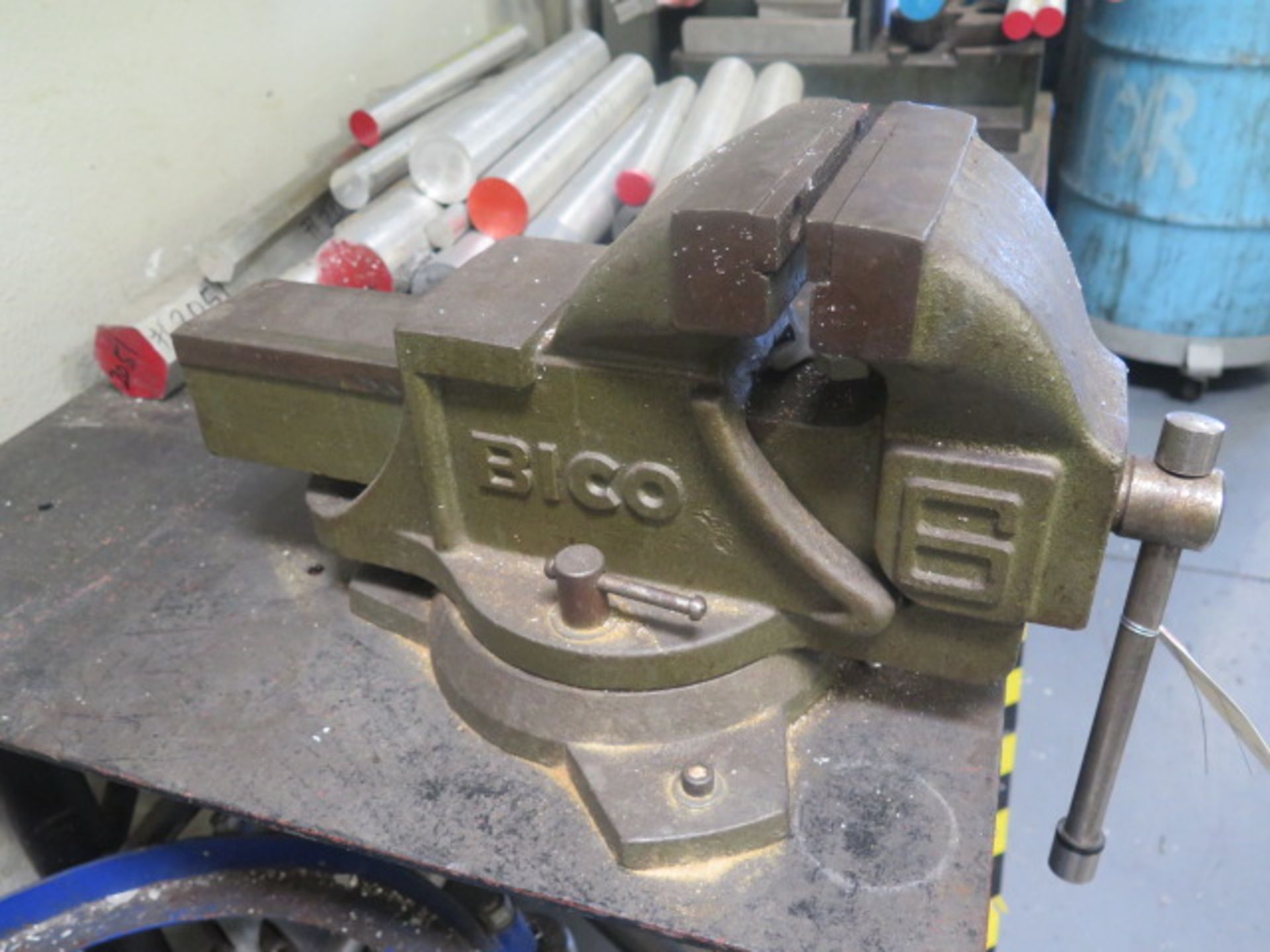 28" x 53" Steel Table w/ Bico 6" Bench Vise - Image 2 of 2