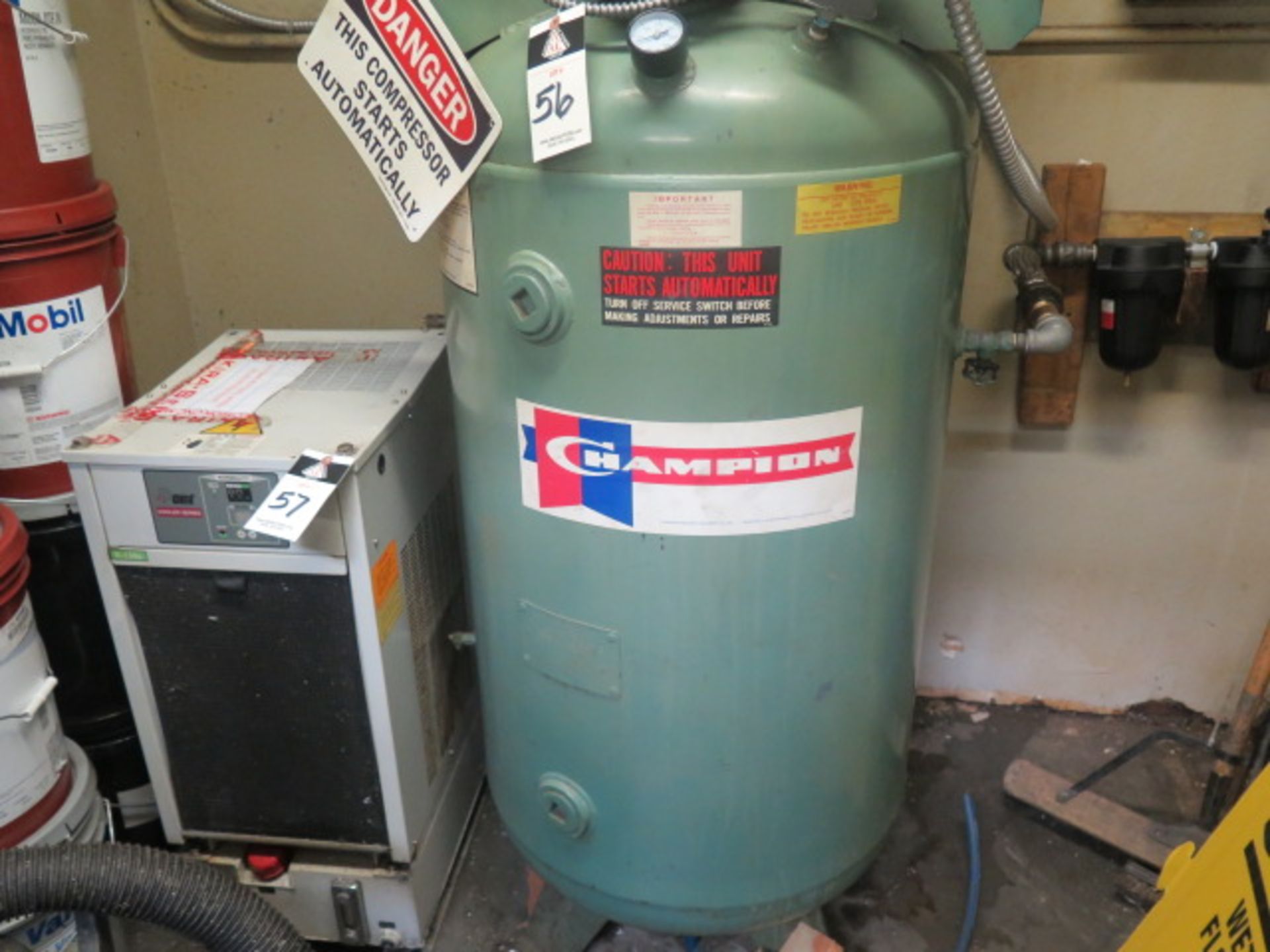 Champion mdl. VR5-8 5Hp Vertical Air Compressor w/ 80 Gallon Tank - Image 3 of 4