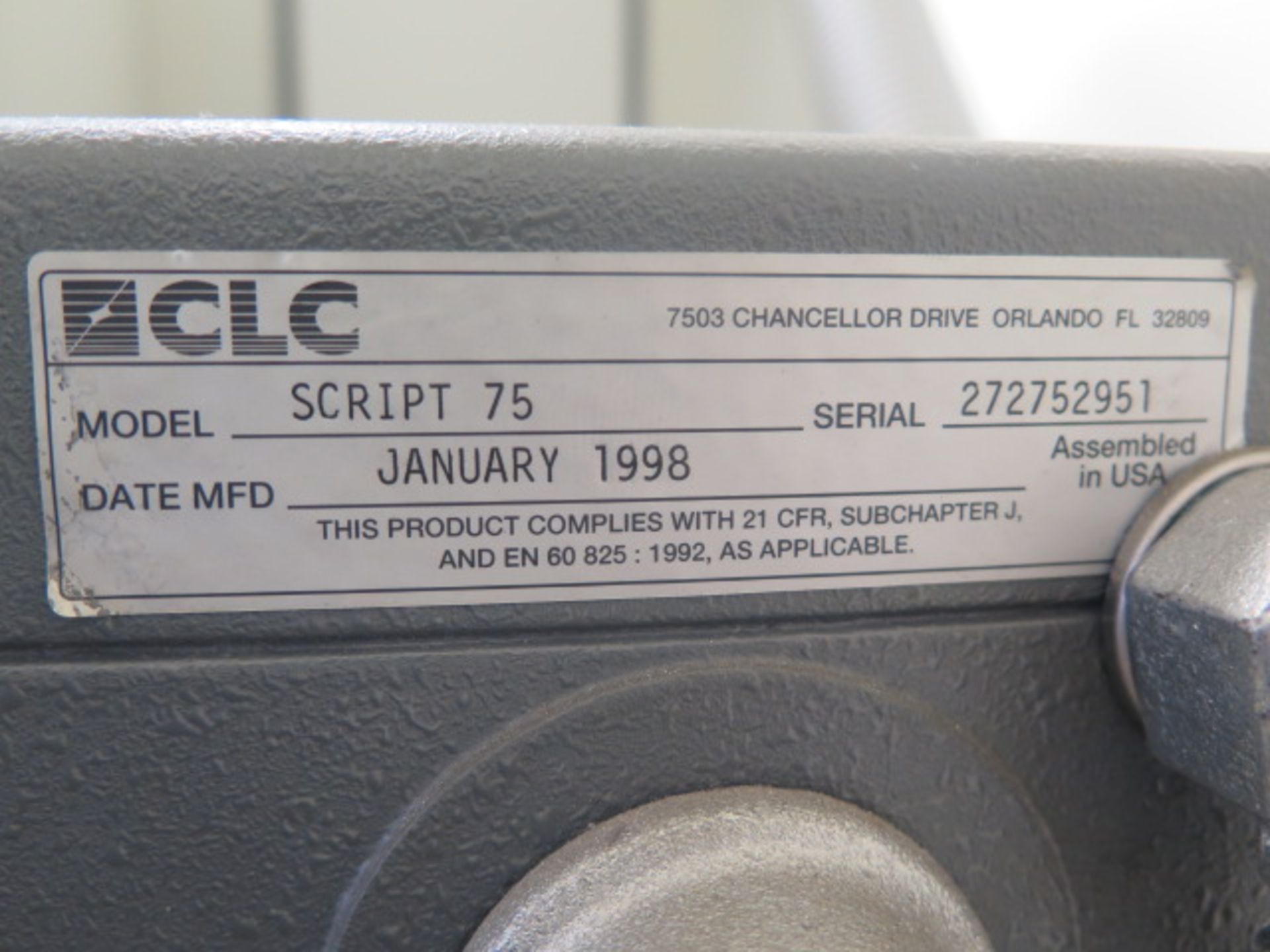1998 – 2008 Refurbished CLC Control Laser Corp “Script 75” CNC Laser Engraving Machine s/n 272752951 - Image 14 of 14