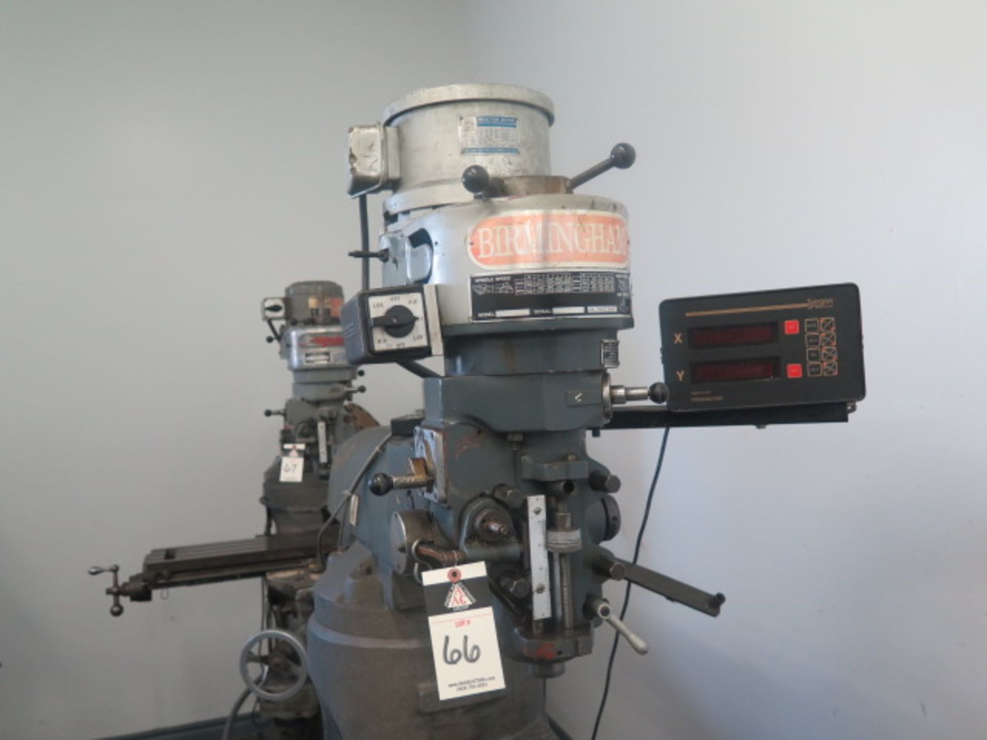 Birmingham Vertical Mill w/ Sargon Prospector DRO, 90-5600 RPM, 16-Speeds, Chrome Ways, Power - Image 2 of 6