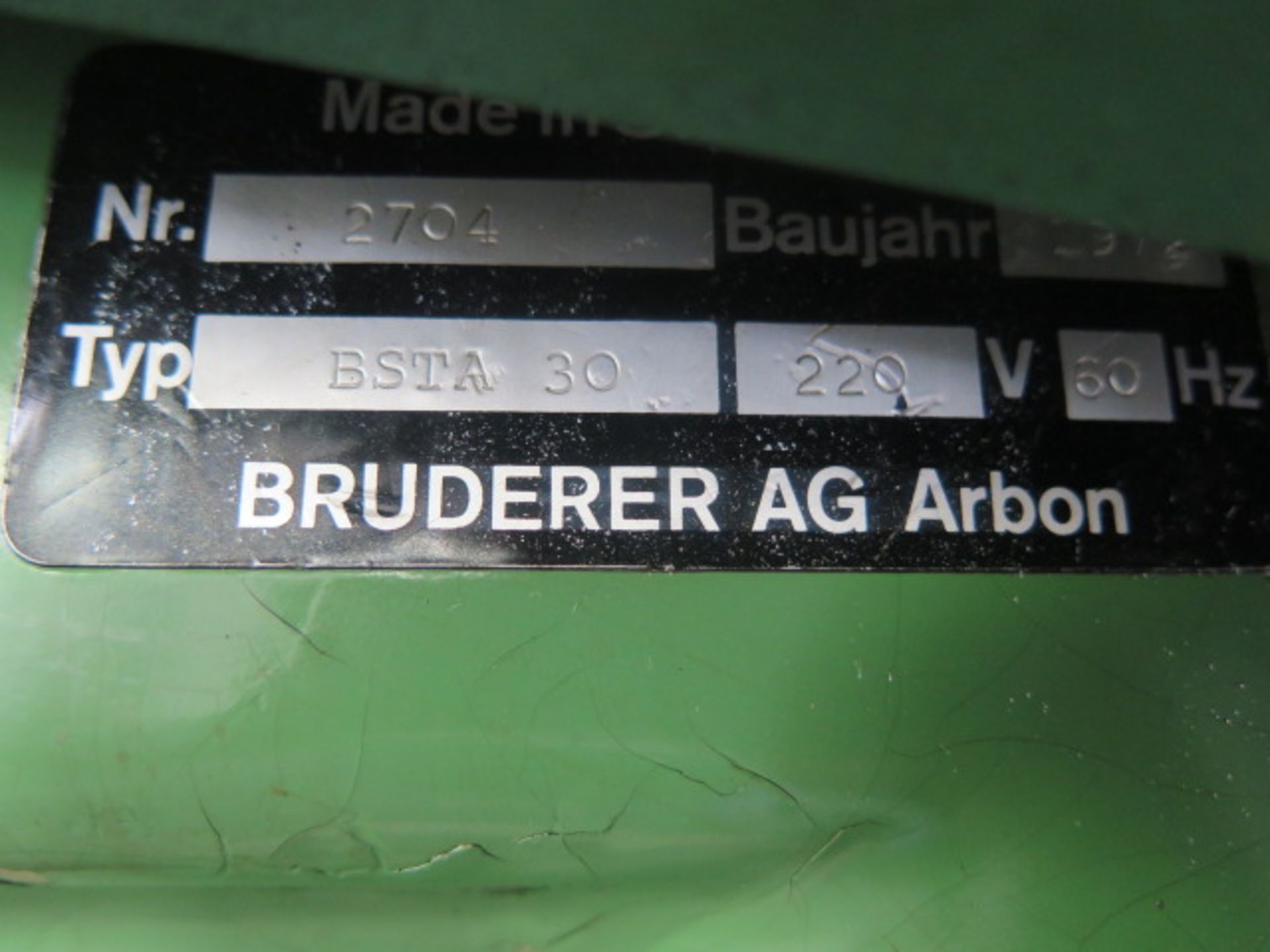 Bruderer BSTA-30 30,000kg Cap High Speed Stamping Presse w/ Bruderer Controls, 100-600 Strokes / - Image 7 of 7