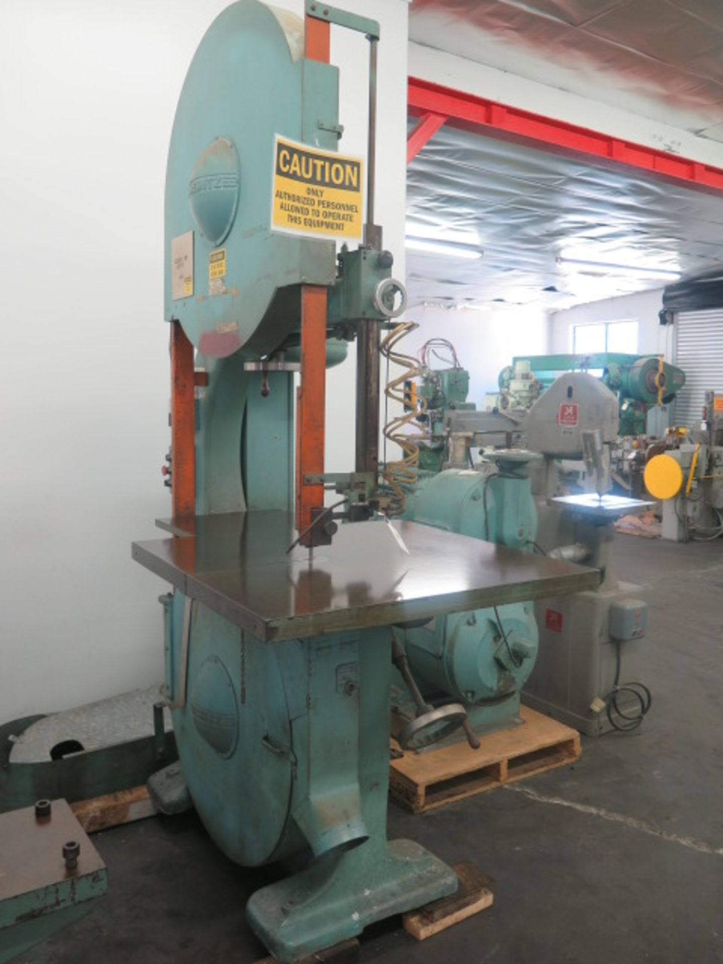 Tannewitz mdl. 6V1E 35” Vertical Band Saw s/n 83041 w/ Reeves Vari-Drive Speed Controller