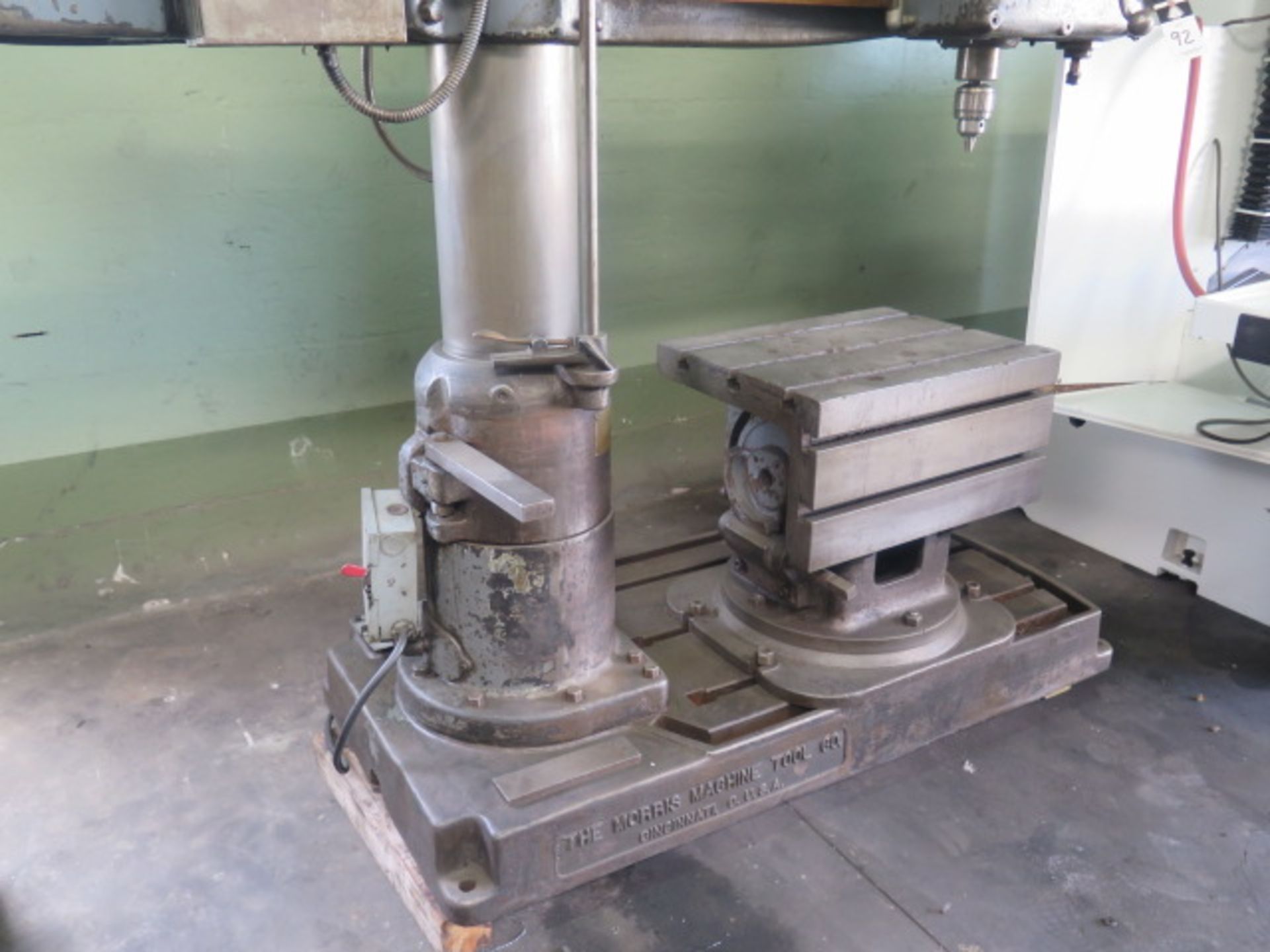 Morris “Mor-Speed” 9” Column x 24” Radial Arm Drill w/ Power Column and Feeds, Fixture Table - Image 4 of 6
