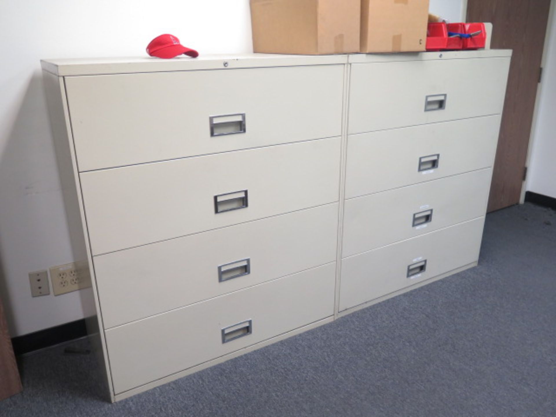 Desk, File Cabinets