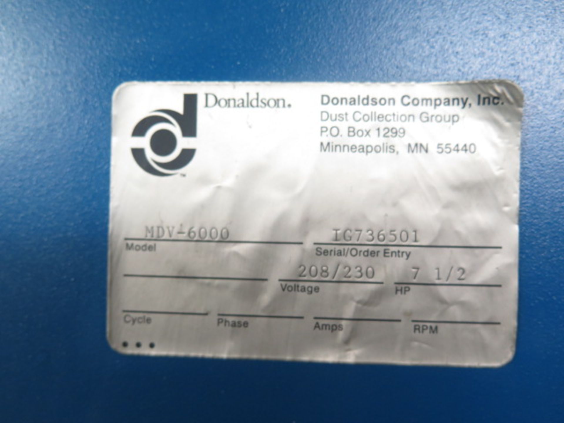 Donaldson Torit MDV-6000 Industrial Air Cleaner s/n IG736501 - Image 5 of 5