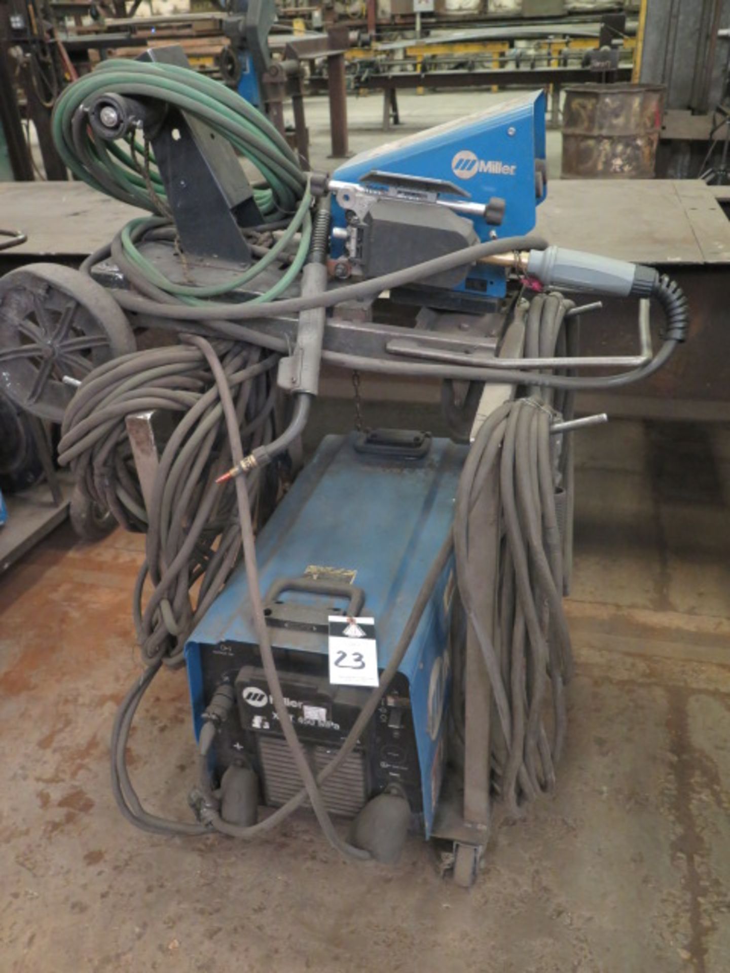 Miller XMT-450 MPa Arc Welding Power Source s/n MB180397A w/ Miller 70-Series Wire Feeder