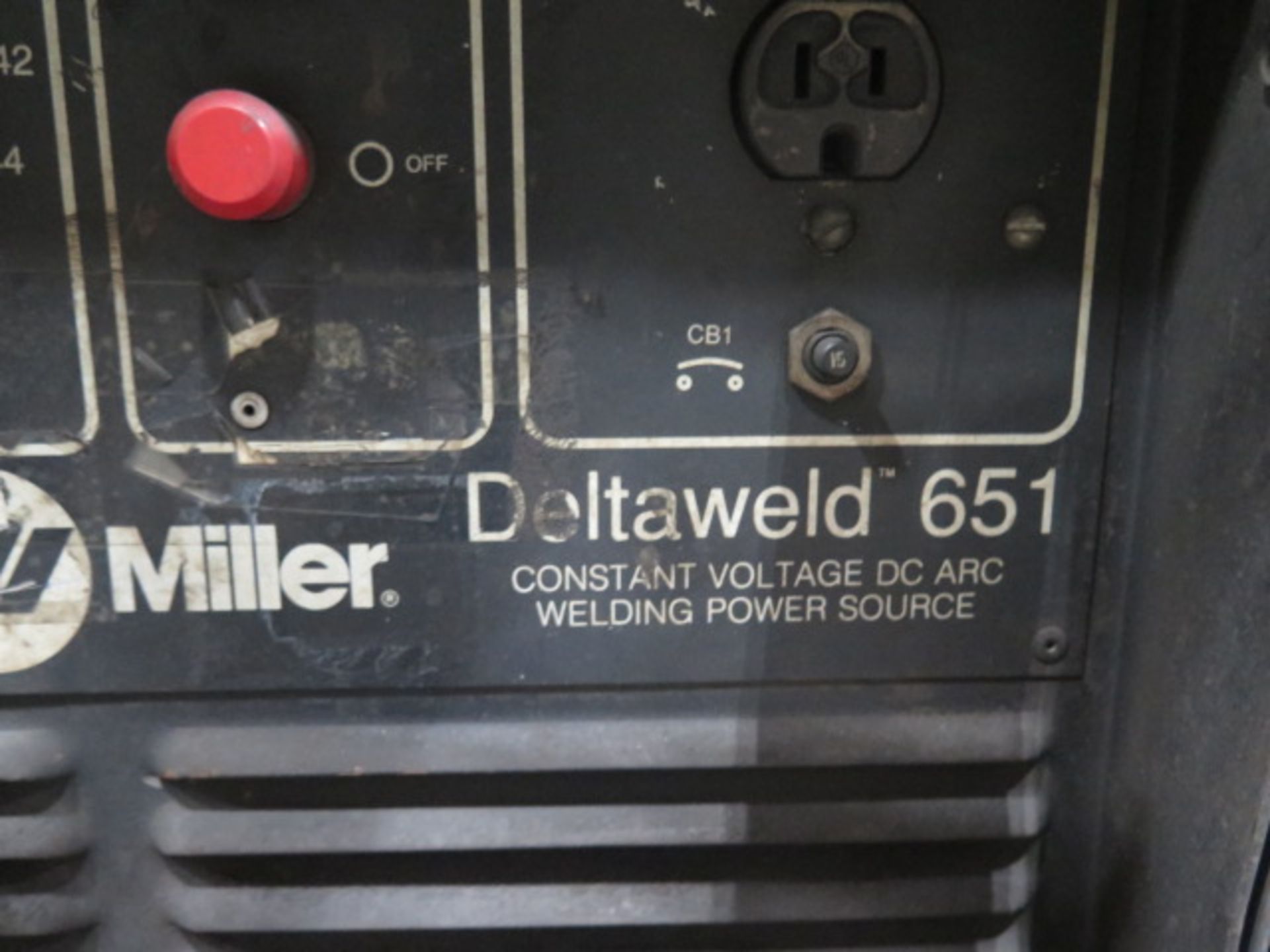 Miller Deltaweld 651 CV-DC Arc Welding Power Source s/n JK690105 w/ Miller Wire Feeder - Image 4 of 4