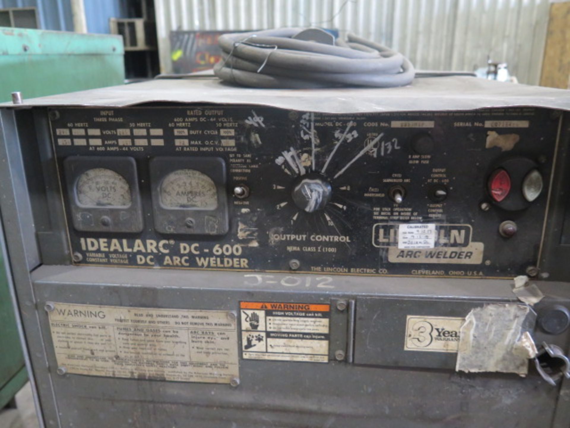 Lincoln Idealarc DC-600 VV-CV DC Arc Welding Power Source - Image 4 of 5