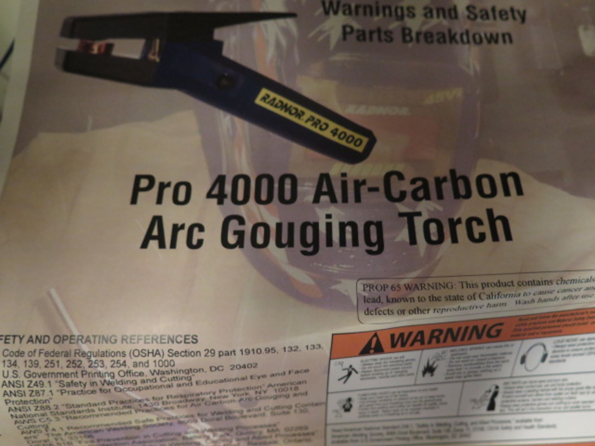 Radnor "PRO-4000" Air-Carbon Arc Gouging Torches (2-NEW) w/ Acces - Image 6 of 6