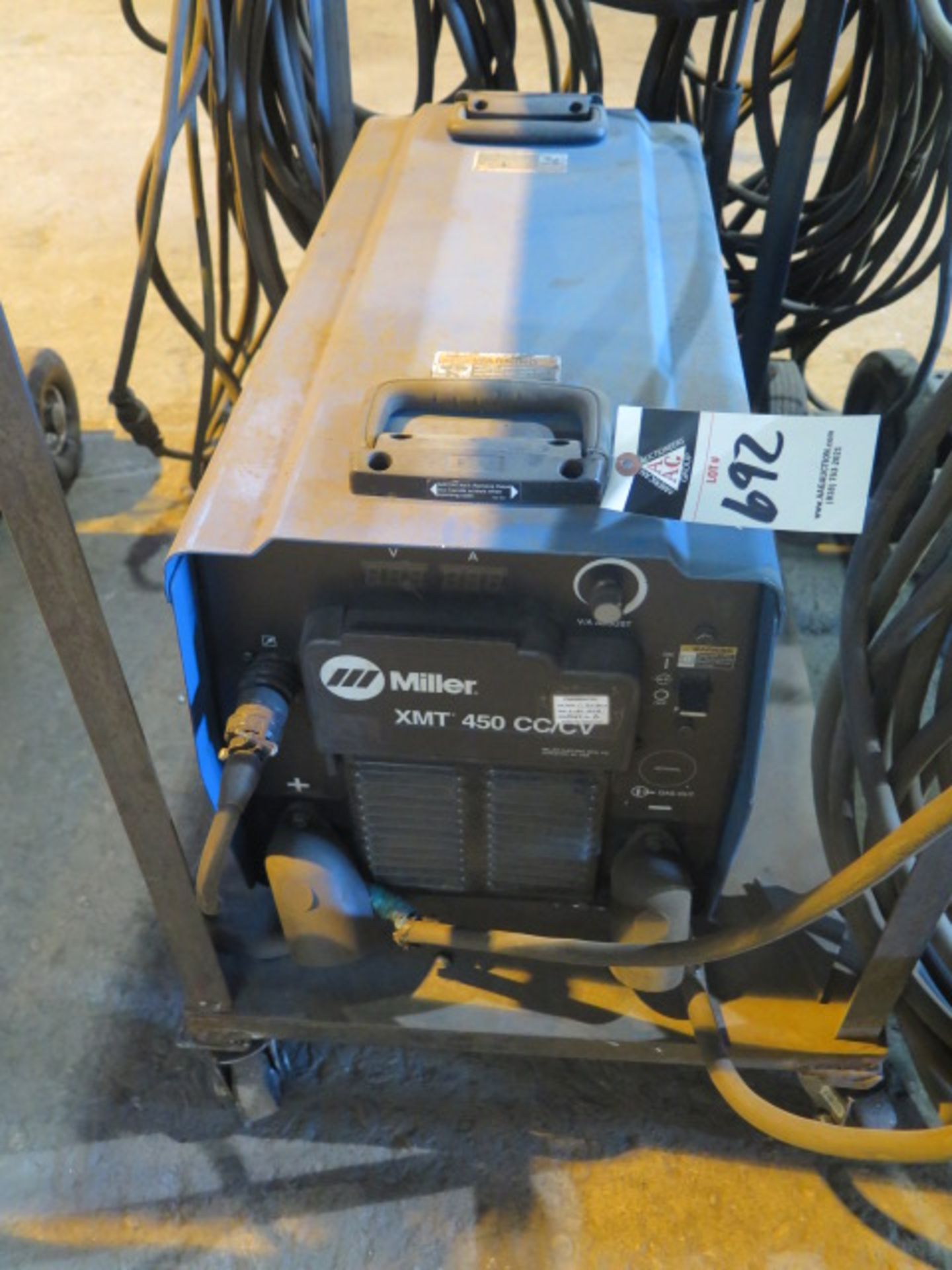 Miller XMT 450 CC/CV Arc Welding Power Source s/n MC450116U w/ Miller 70 Series Wire Feeder - Image 2 of 5