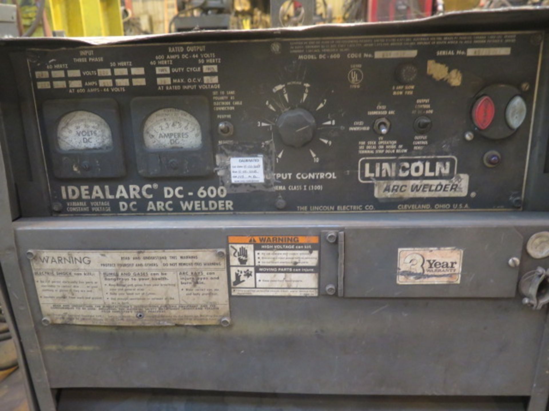 Lincoln Idealarc DC-600 VV-CV DC Arc Welding Power Source - Image 4 of 4