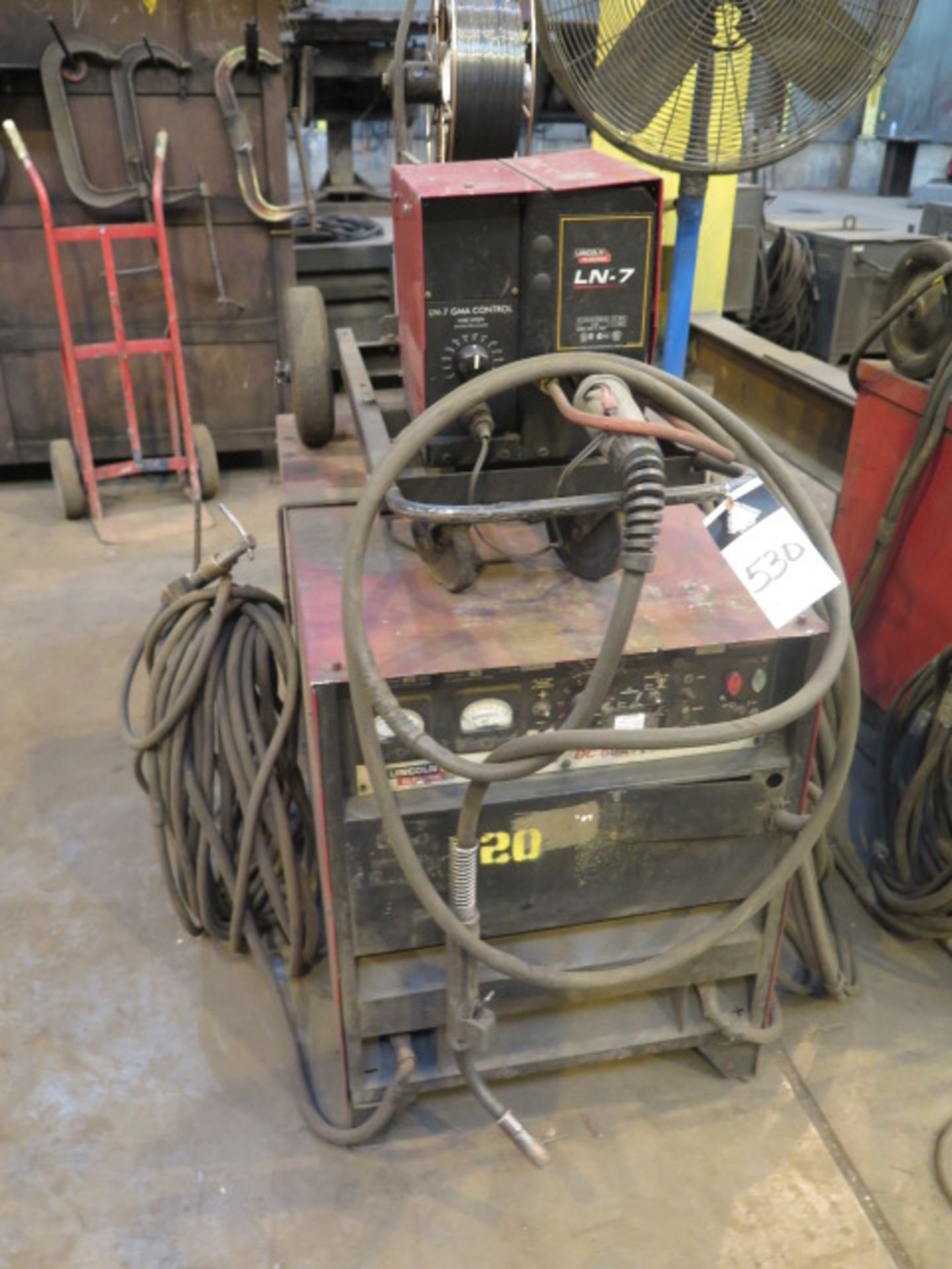 Lincoln Idealarc DC-600 VV-CV DC Arc Welding Power Source w/ Lincoln LN-7 Wire Feeder - Image 2 of 4