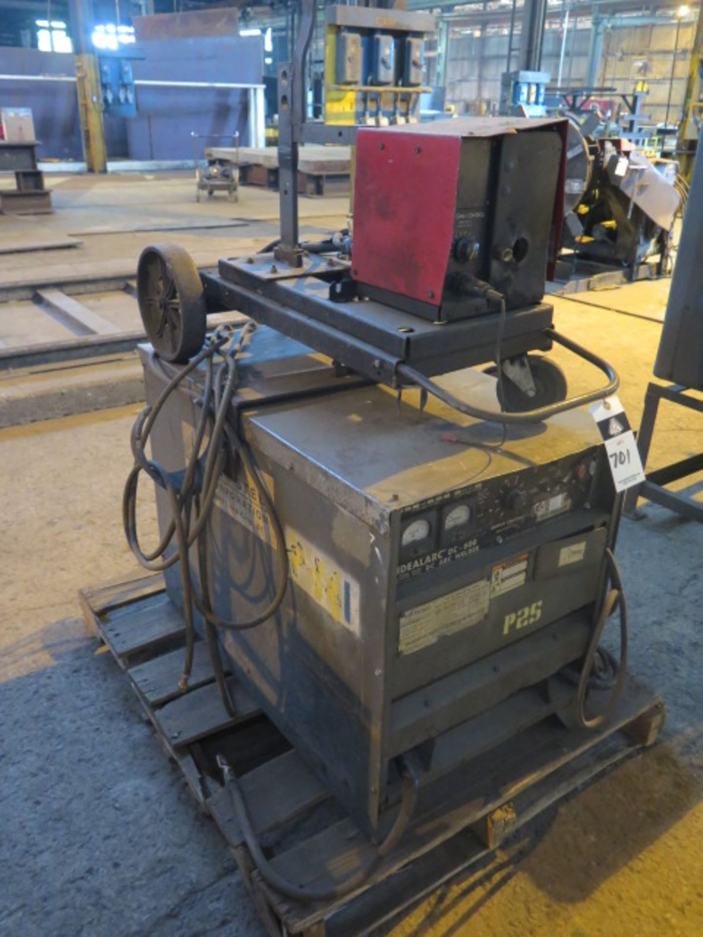 Lincoln Idealarc DC-600 VV-CV DC Arc Welding Power Source w/ Lincoln LN-7 Wire Feeder - Image 2 of 3