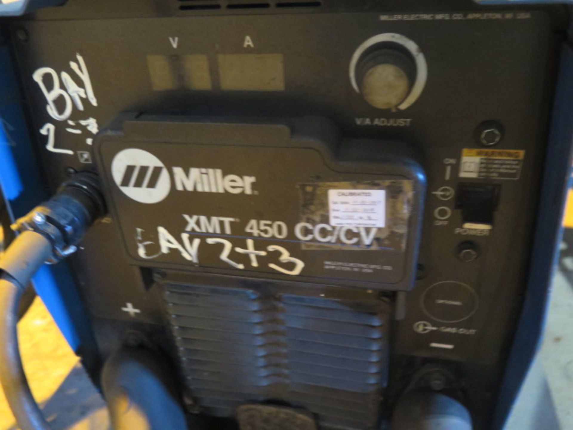 Miller XMT 450 CC/CV Arc Welding Power Source s/n MC450123U w/ Miller 70 Series Wire Feeder - Image 4 of 4