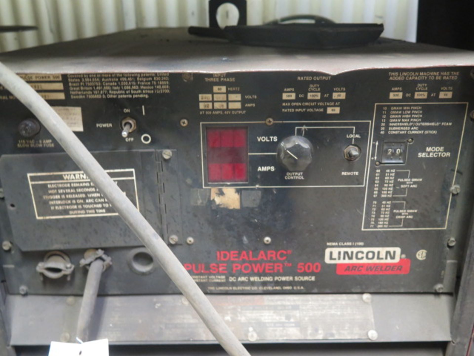 Lincoln Idealarc Power Pulse 500 CV-DC Arc Welding Power Source w/ Lincoln LN-7 Wire Feeder - Image 3 of 3