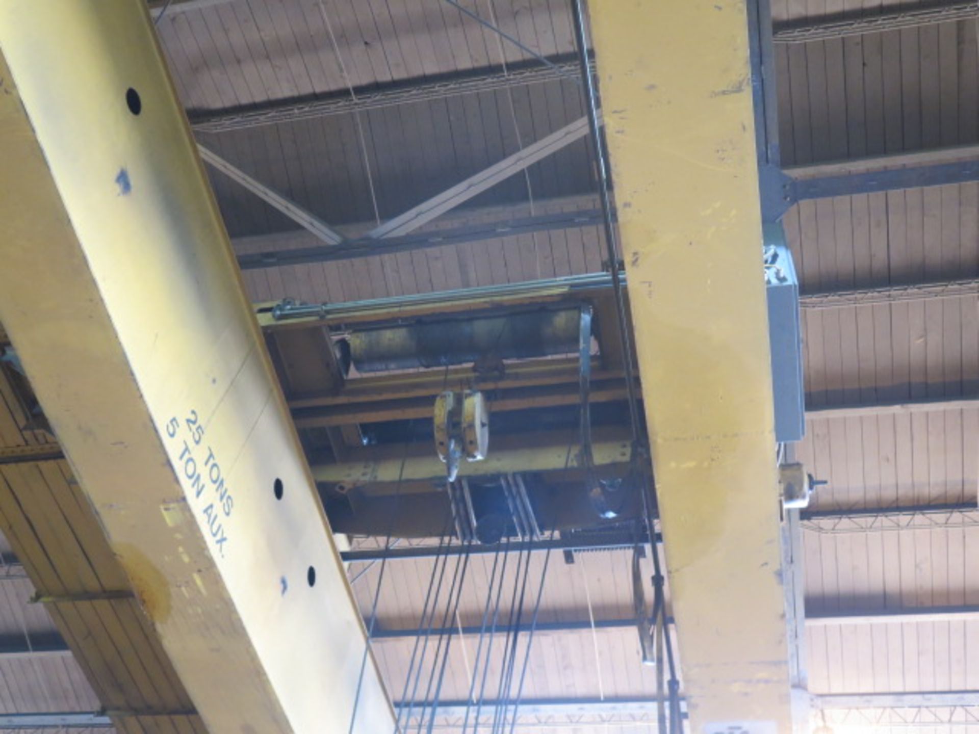 P & H 25 Ton Bridge Cranes w/ 5 Ton Secondary Hoist, Radio Controls - Image 4 of 7