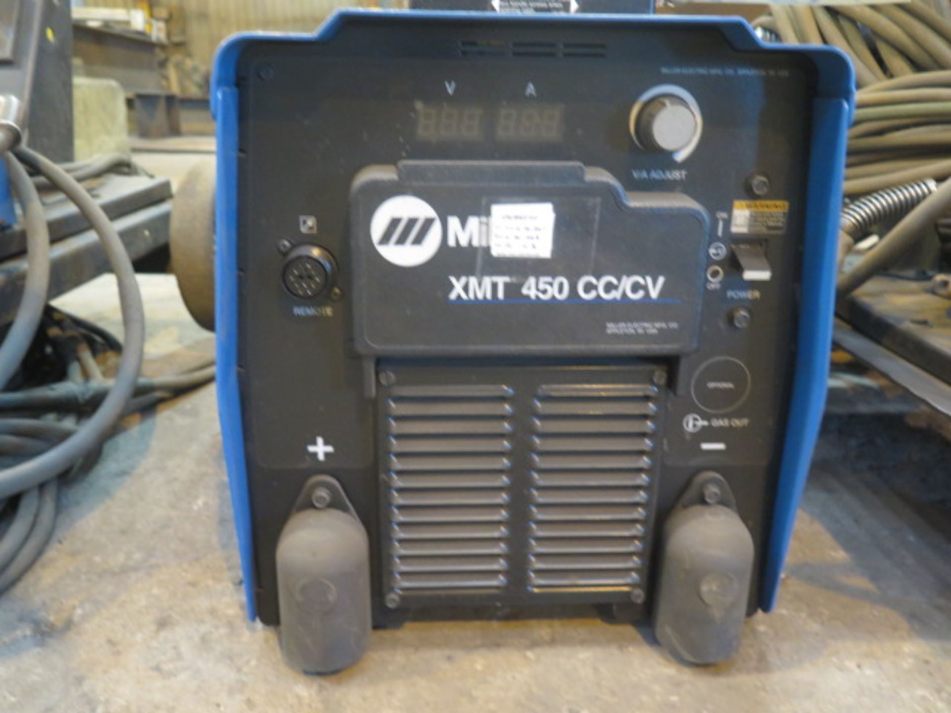 Miller XMT-450 CC/CV Arc Welding Power Source s/n MC450114U w/ Miller 70-Series Wire Feeder - Image 4 of 4