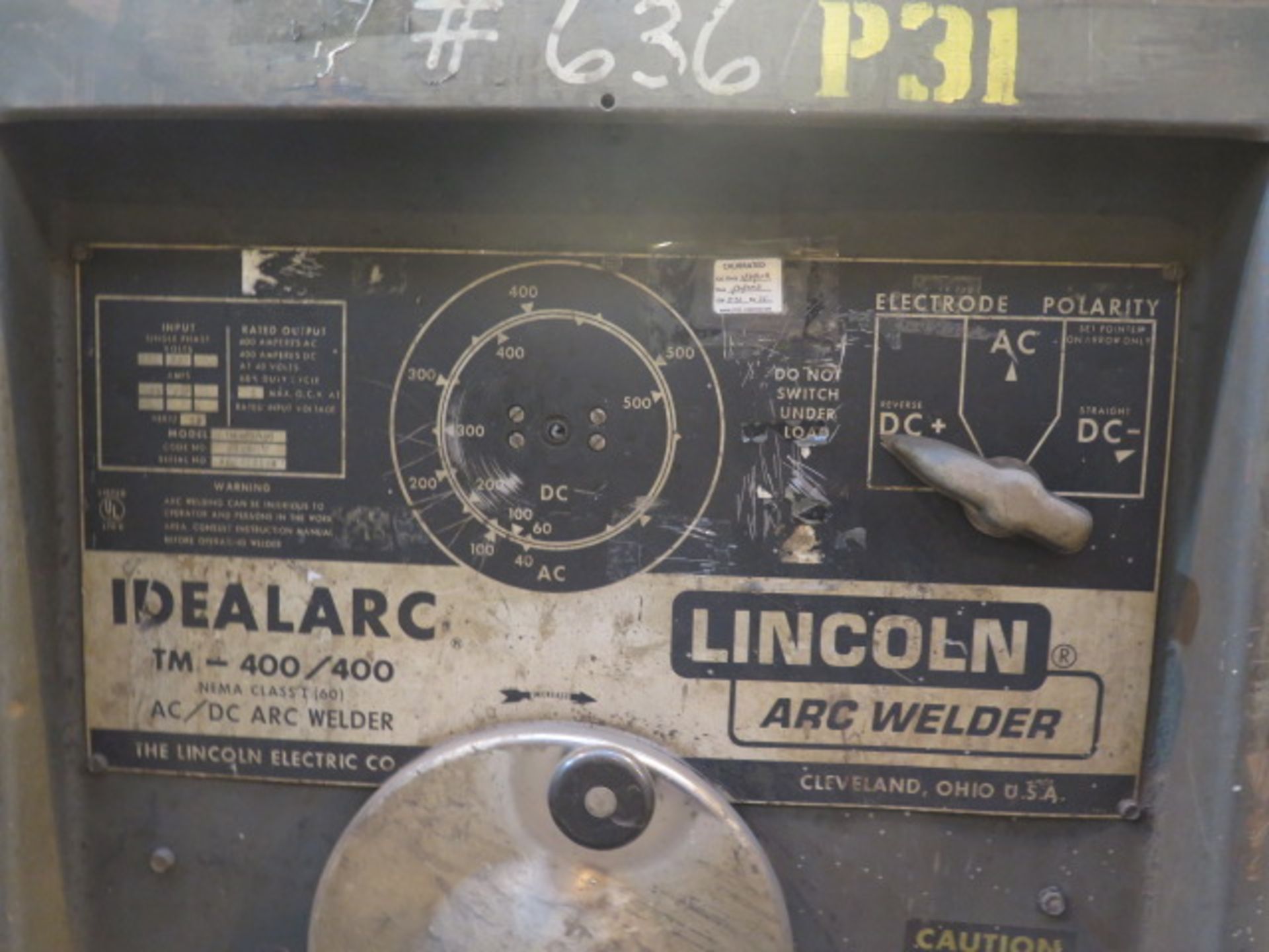 Lincoln Idealarc TM-400/400 AC/DC Arc Welding Power Source - Image 3 of 3