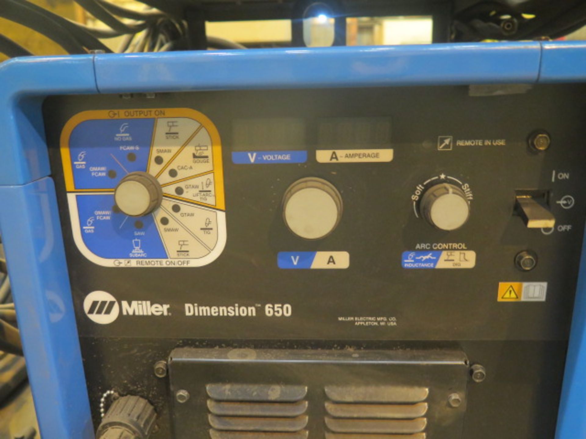 Miller Dimension 650 Arc Welding Power Sources s/n MF250508C w/ Miller 70-Series Wire Feeder - Image 4 of 4