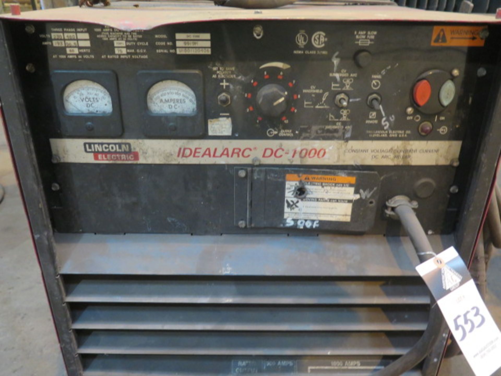 Lincoln Idealarc DC-1000 CV-CC DC Arc Welding Power Source w/ Lincoln Tracker LT-7 Submerged Arc - Image 4 of 4