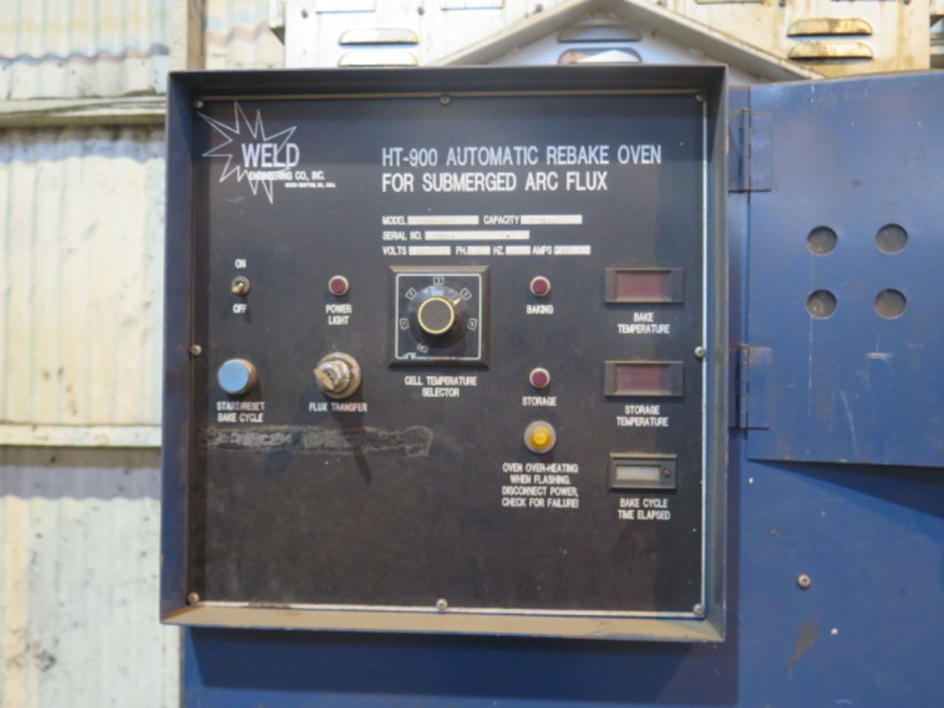 Weld Engineering mdl. HT-900 900 Lb Cap Auto Rebake Oven for Submerged Arc Flux - Image 2 of 3