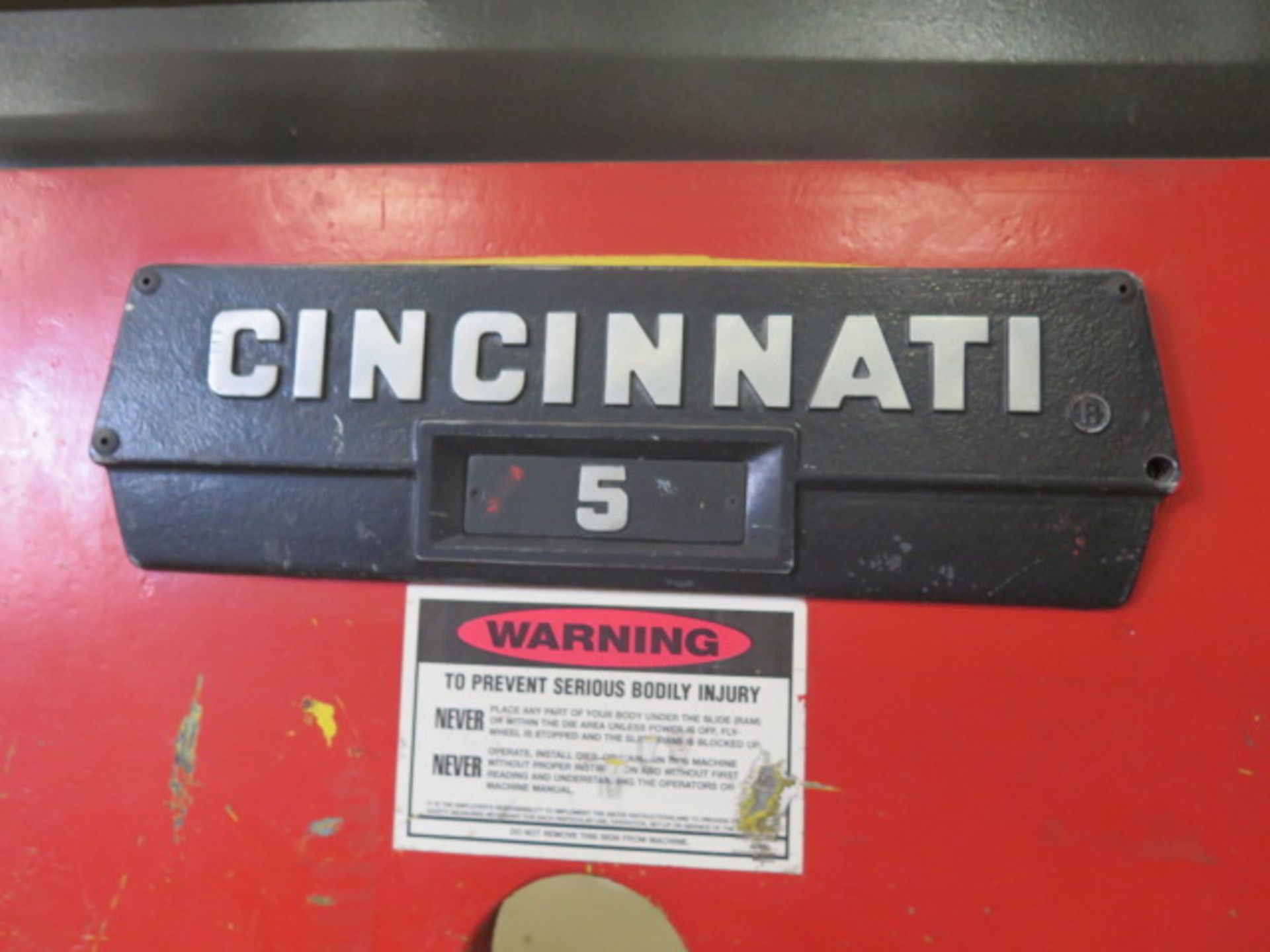 Cincinnati 5-Series 90 Ton x 8’ CNC Press Brake s/n 34471 w/ Hurco Autobend-7 Controls and Back - Image 3 of 11