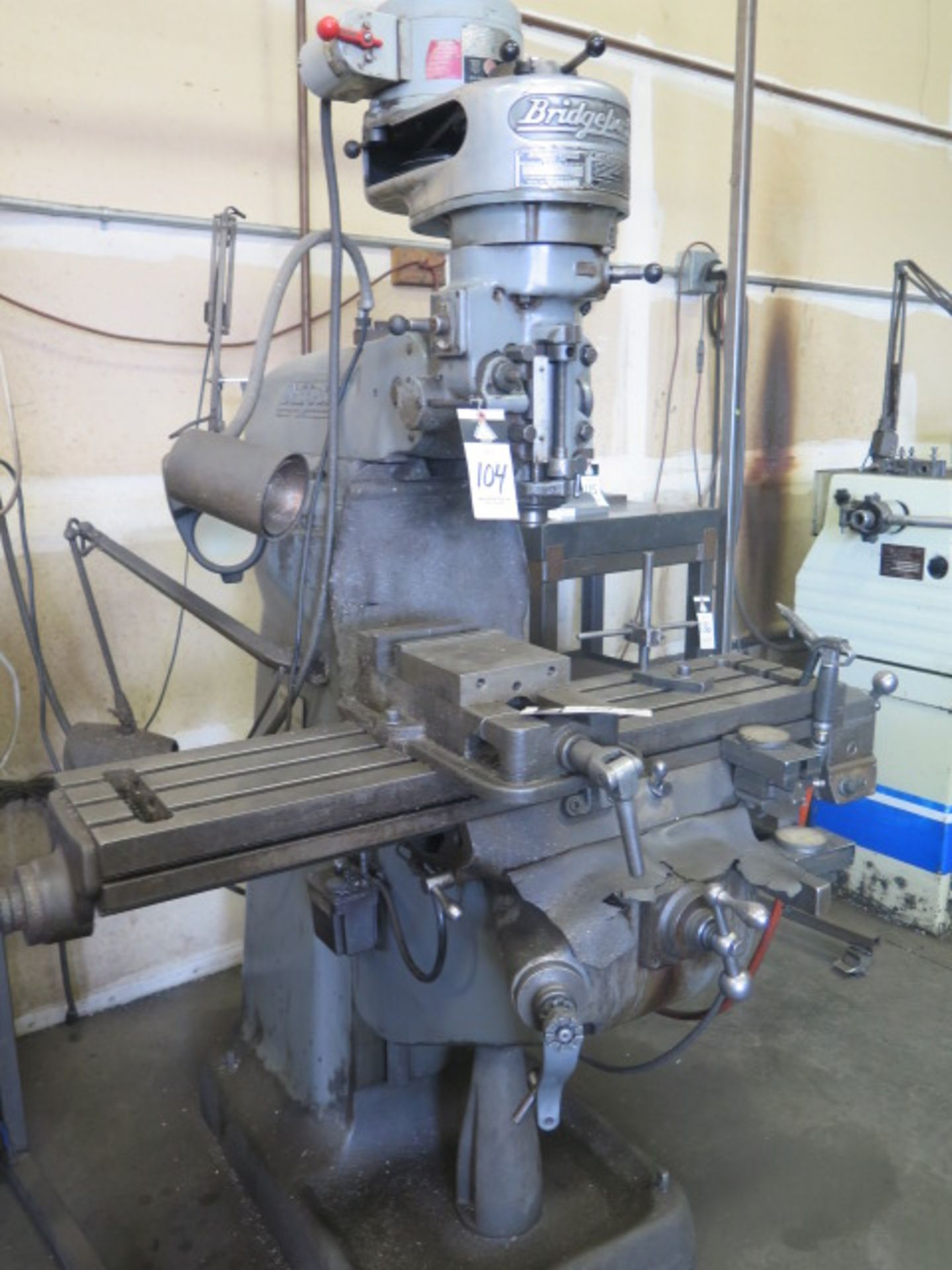 Bridgeport Vertical Mill w/ 1Hp Motor, 80-2720 RPM, 8-Speeds, Power Feed, Trava-Dial, 9” x 42”