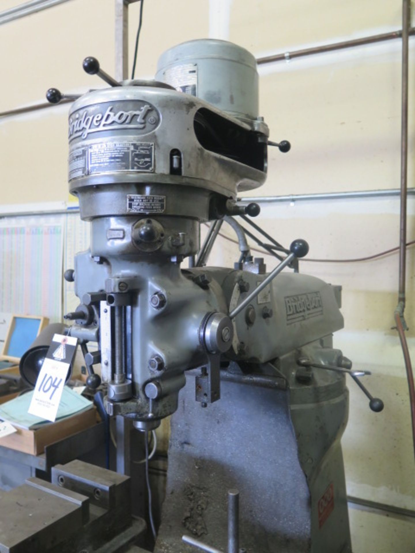 Bridgeport Vertical Mill w/ 1Hp Motor, 80-2720 RPM, 8-Speeds, Power Feed, Trava-Dial, 9” x 42” - Image 4 of 7