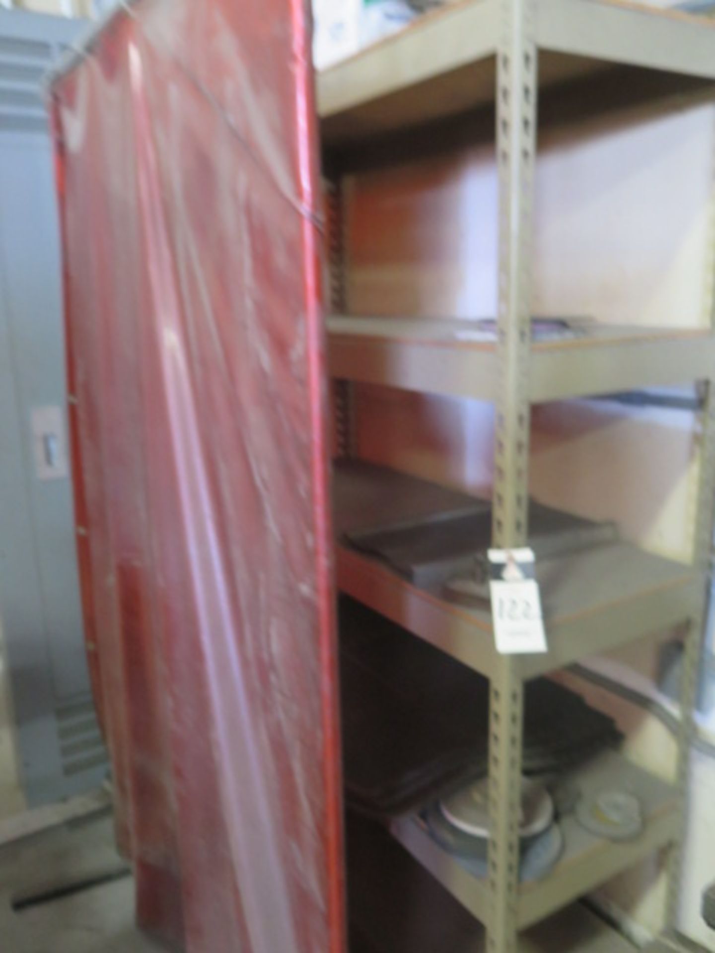 Welding Curtain, and Shelves w/ Misc