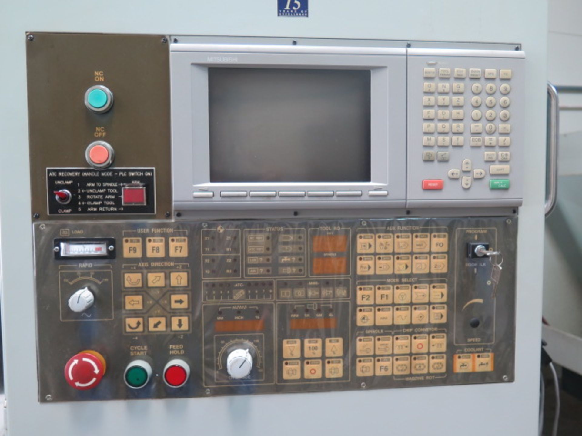 2000 Akira Seiki SV-800 CNC Vertical Machining Center s/n 00VG840-306 w/ Mitsubishi Controls, Hand - Image 5 of 13