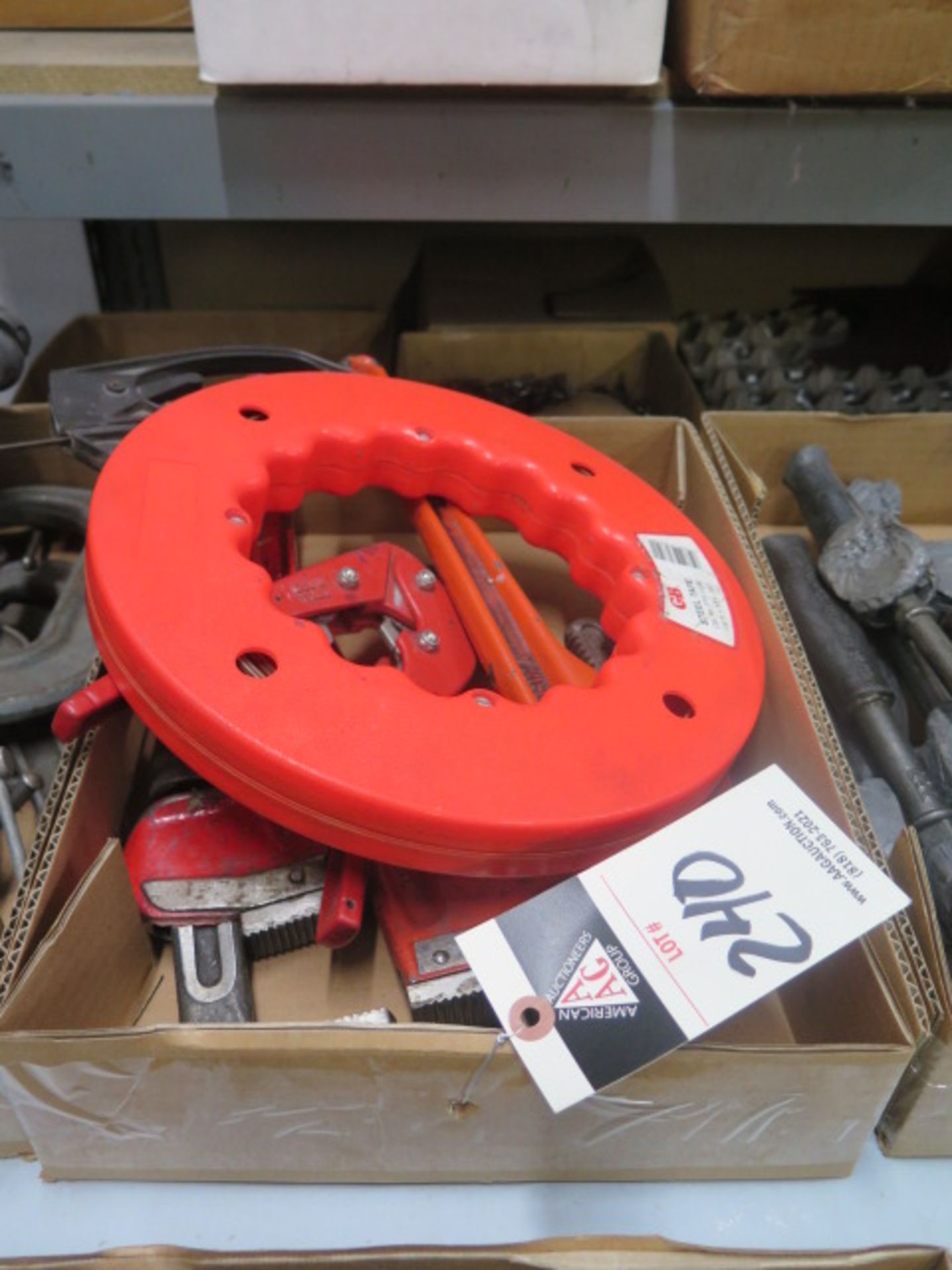 Pipe Wrenches, Cutter and Steel Fish Tape