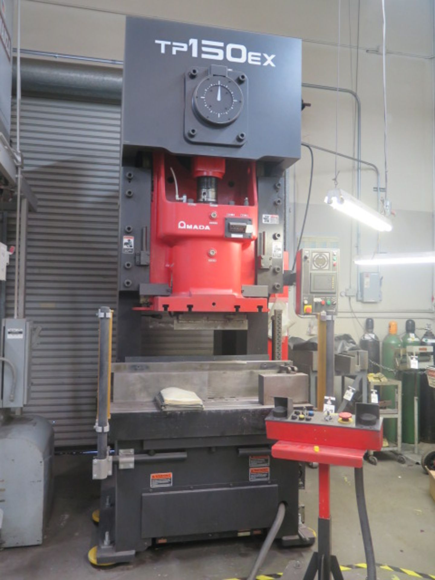 2008 Amada TP150EX 150 Metric Ton / 165 Short Ton Hydraulic Stamping Press s/n 76100436 w/ Amada PLC