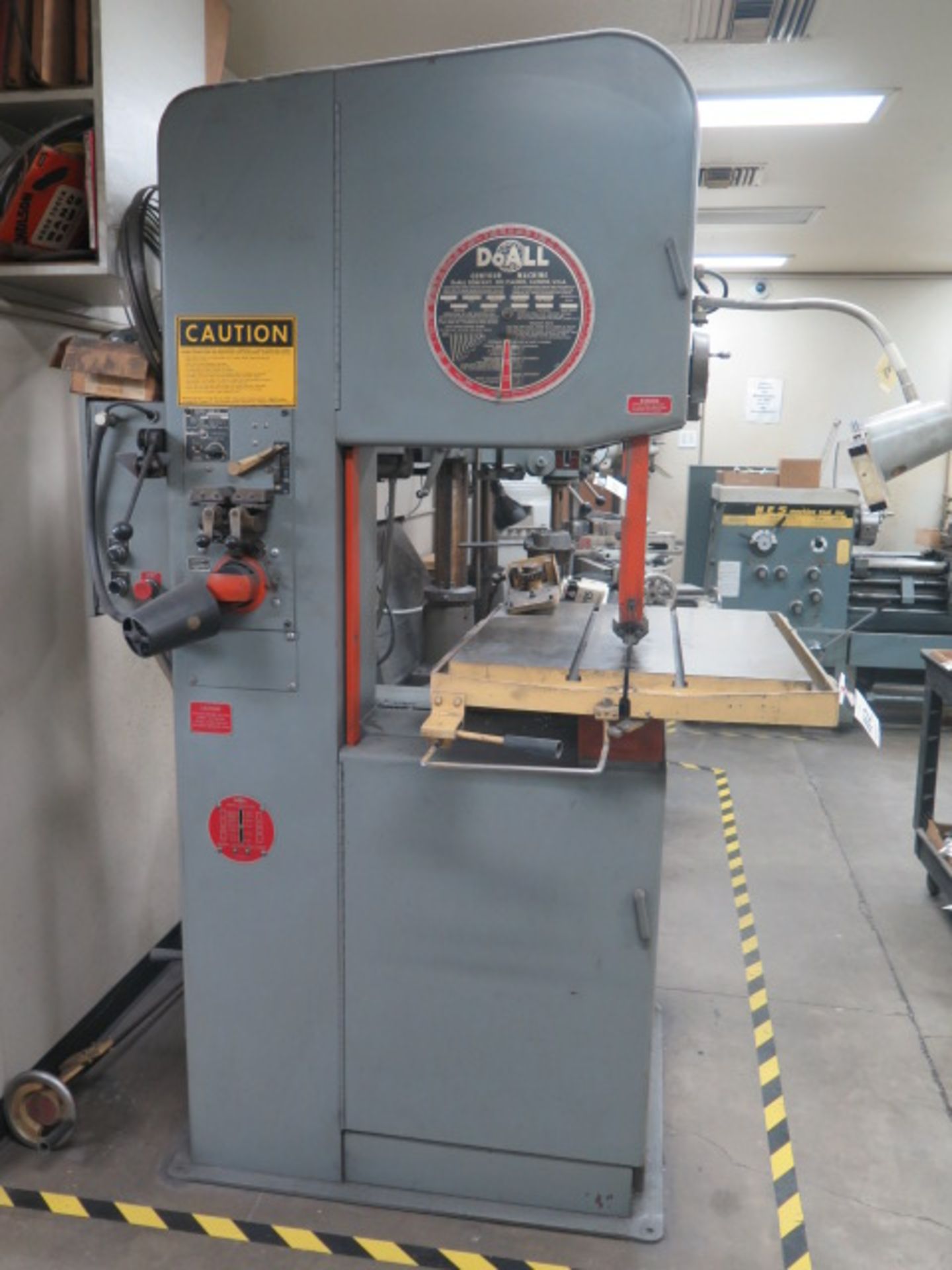 DoAll mdl. 2012-1AC 20” Sliding Table Vertical Band Saw s/n 340-78398 w/ Blade welder, 50-5200 - Image 2 of 12