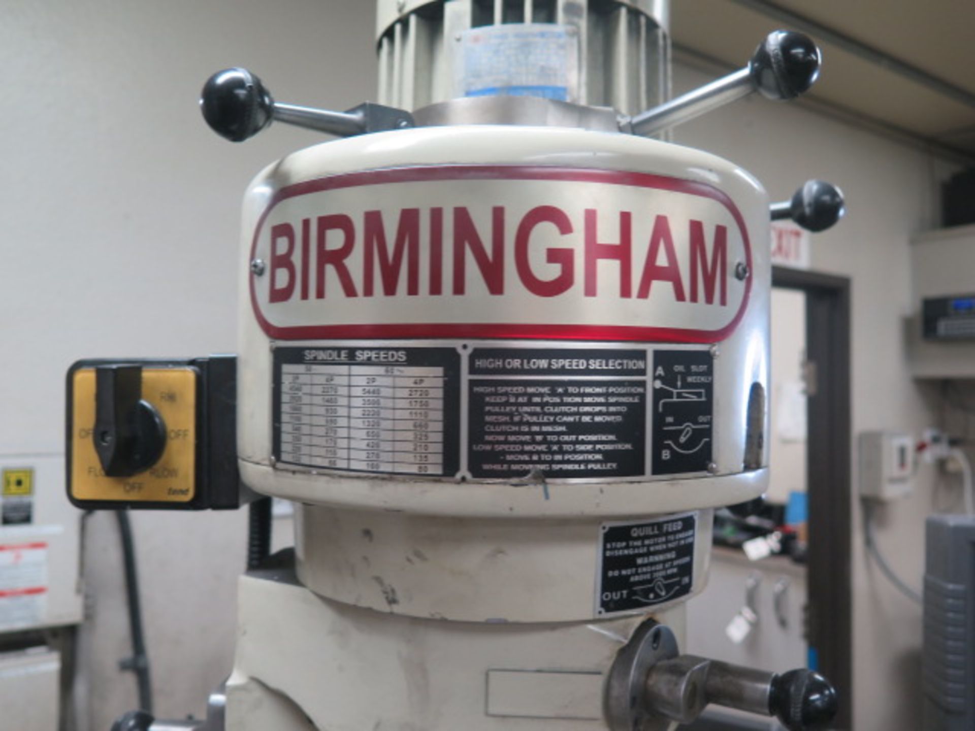 2006 Birmingham mdl. X6323A Vertical Mill s/n 064773 w/ UNIQ SDS2MS Programmable DRO, 3Hp Motor, - Image 3 of 12