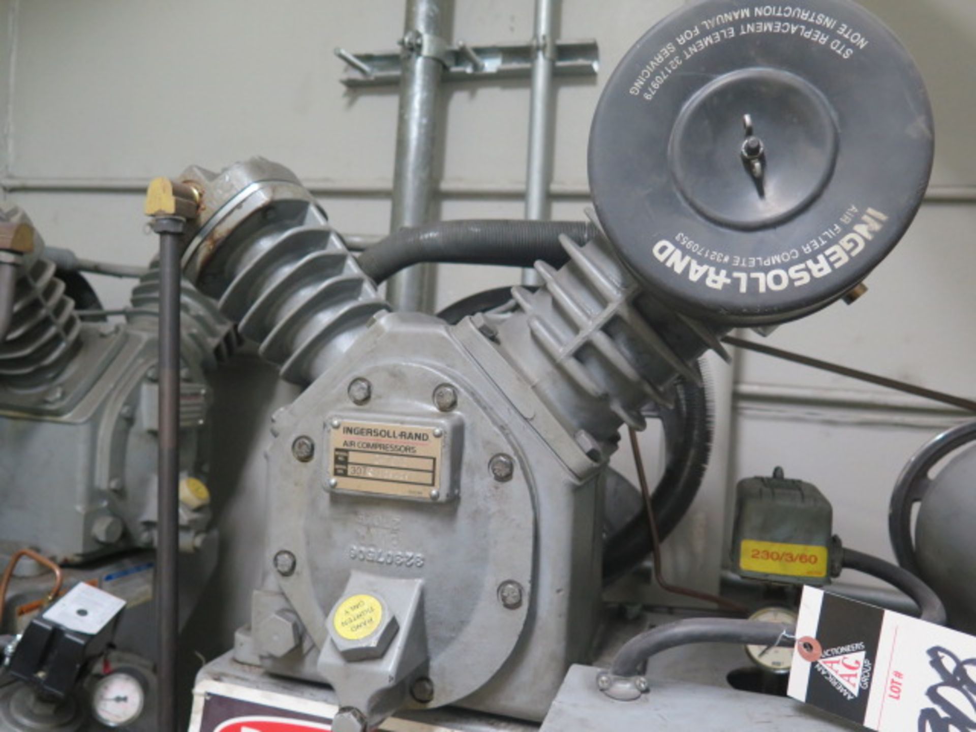 Ingersoll Rand T30 7.5Hp Vertical Air Compressor w/ 2-Stage Pump, 80 Gallon Tank - Image 2 of 5