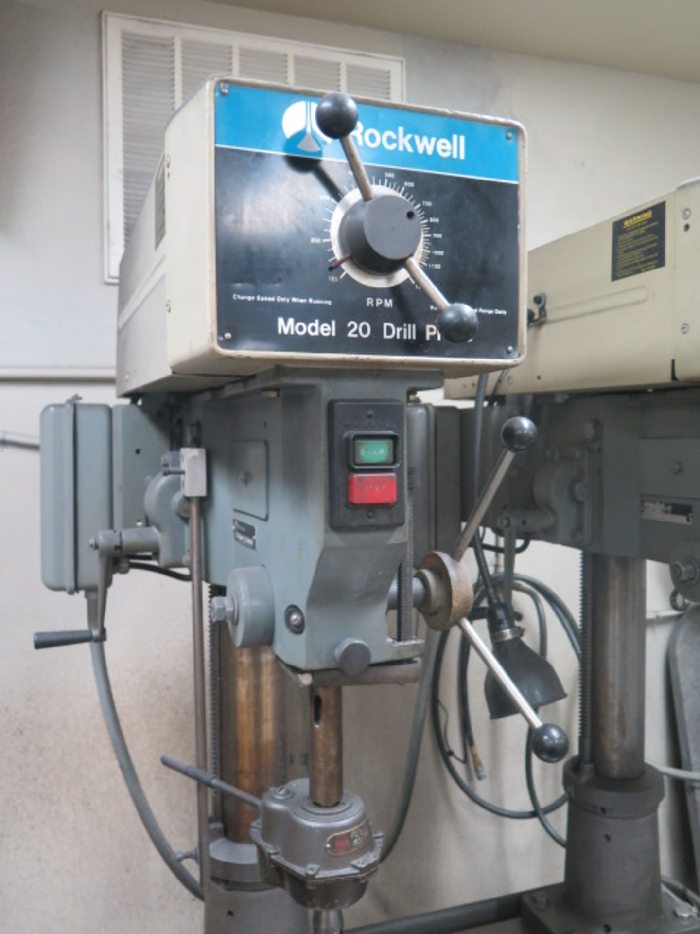Rockwell 2-Head Gang Drill Press w/ Rockwell mdl. 20 Variable Speed Heads, 125-1250 Dial RPM, 24” - Image 3 of 7