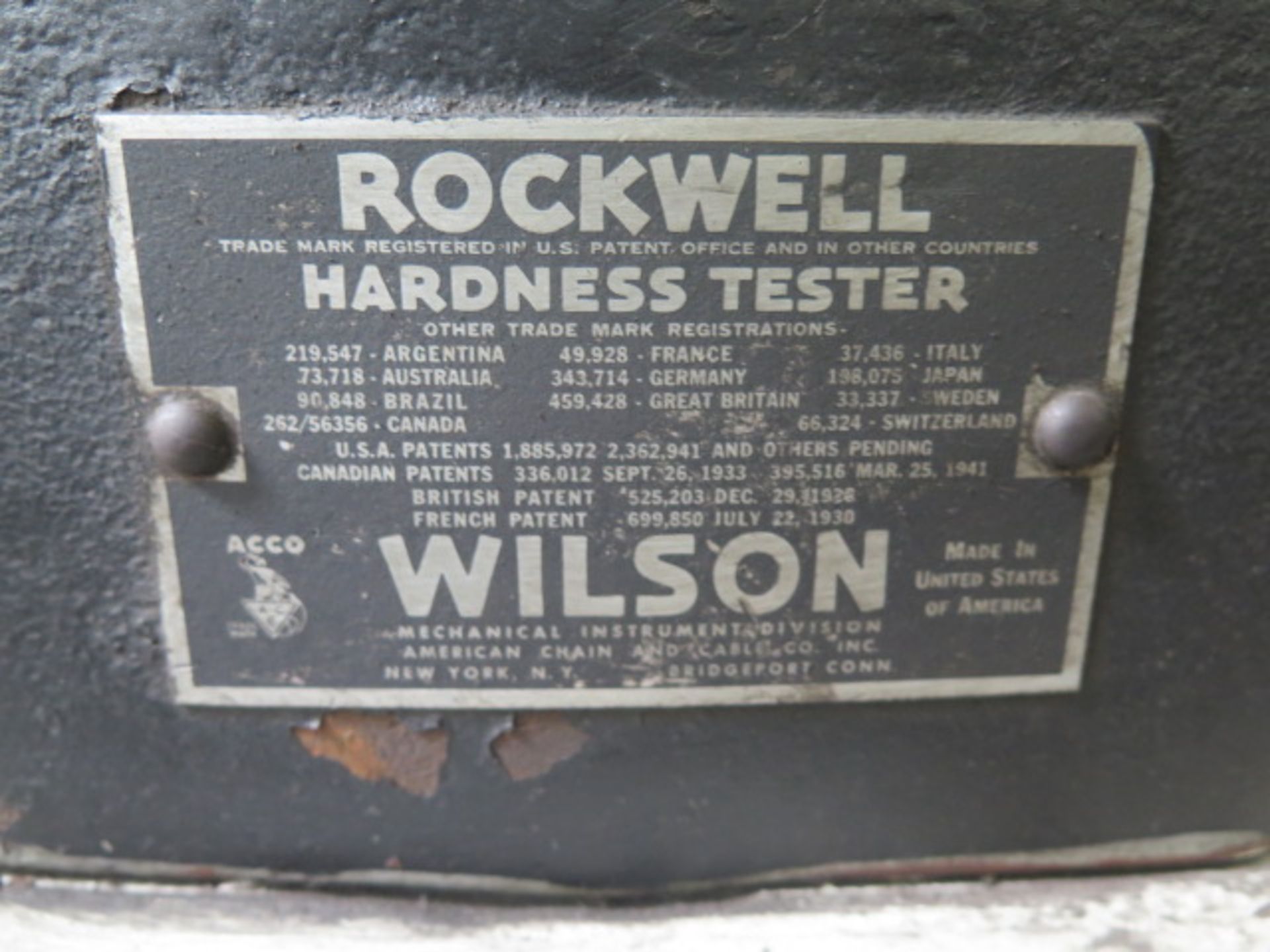 Wilson mdl. 4JR Rockwell Hardness Tester s/n 5246 - Image 6 of 7