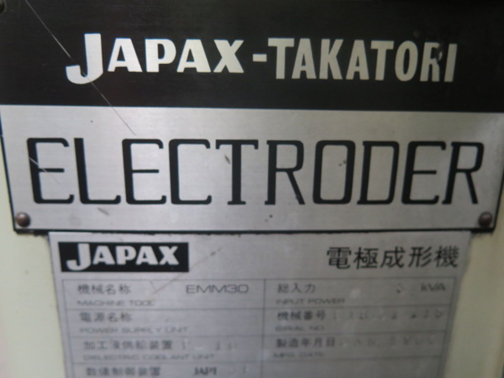 Japax “Electroder” EMM30 2-Station NC Electrode Cutting Machine s/n E18-01-115 w/ JAPT-3F - Image 9 of 11