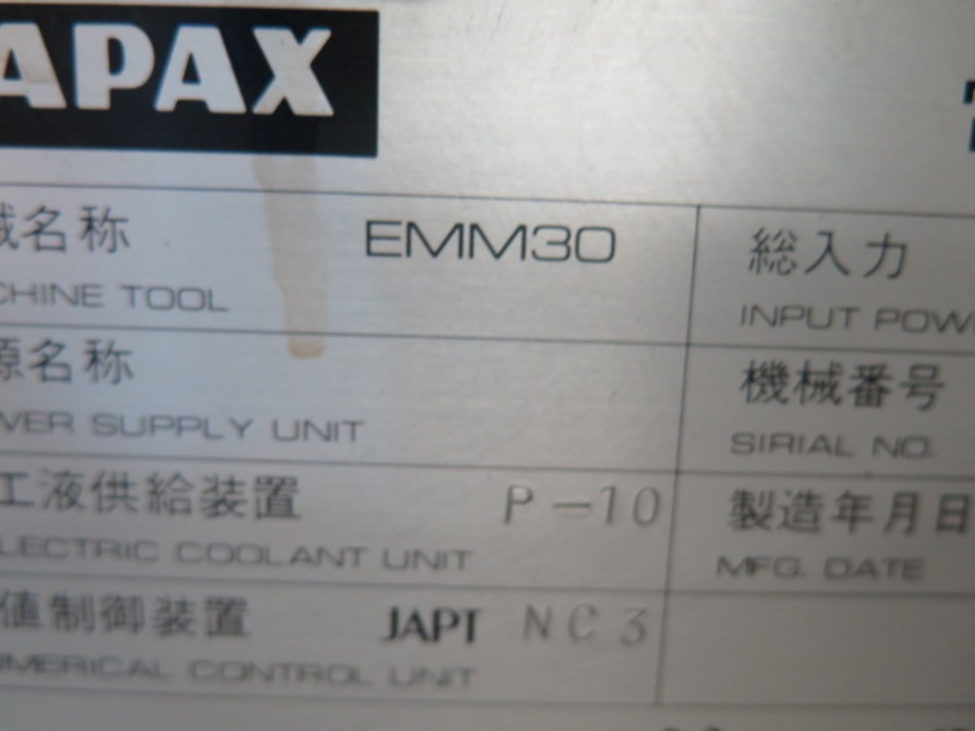 Japax “Electroder” EMM30 2-Station NC Electrode Cutting Machine s/n 08-01-038 w/ JAPT-NC3 Controls, - Image 10 of 11